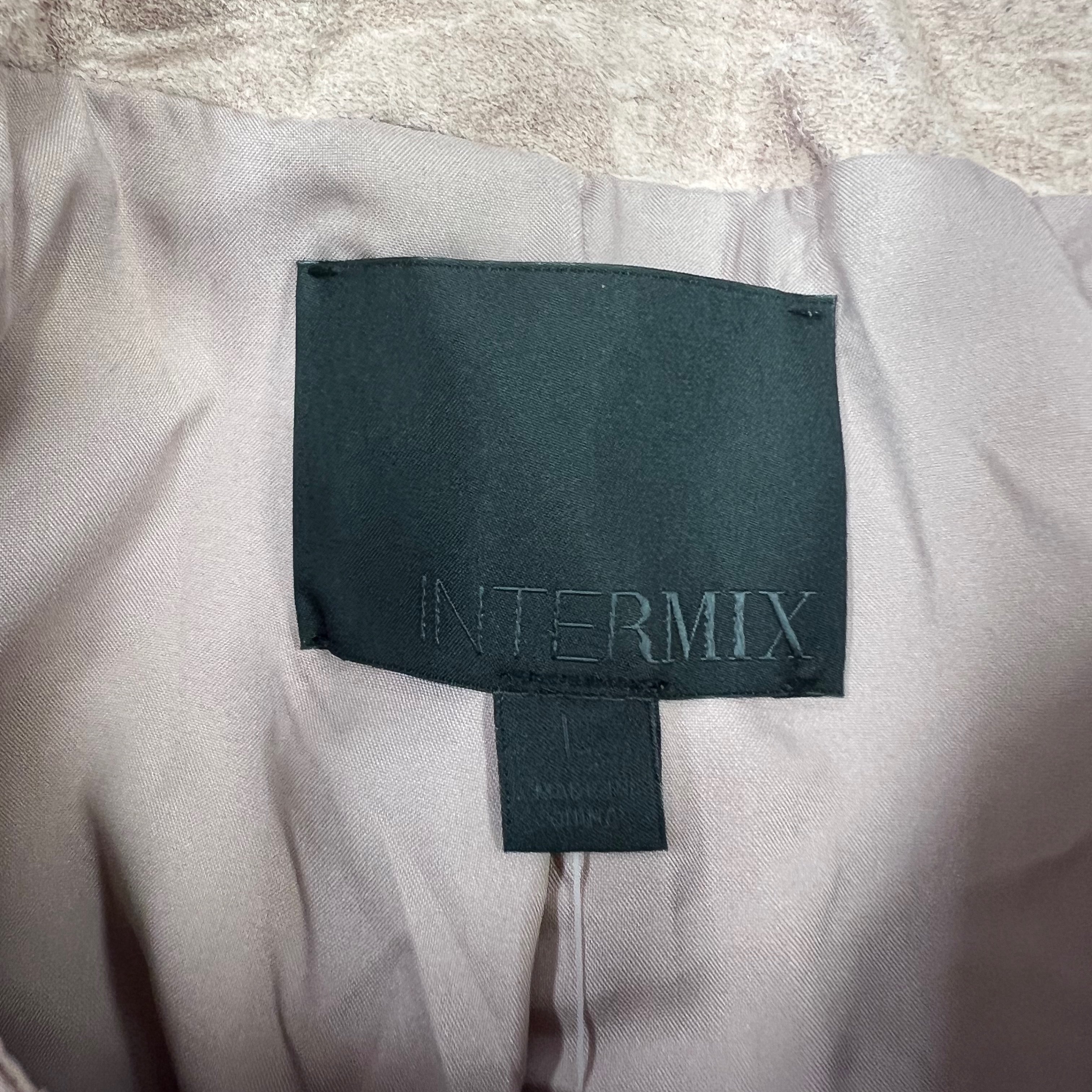 NEW Intermix Sofie Genuine Suede Lather Back Lace Up Jacker Blush Pink Large