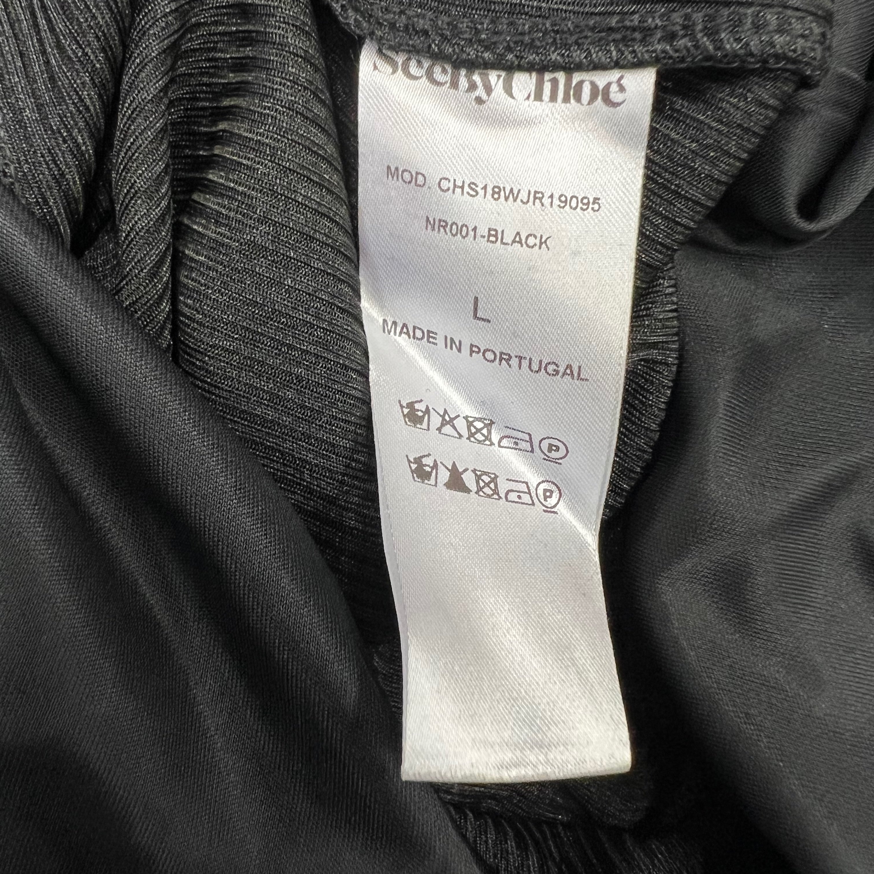 NEW See By Chloe Semi Sheer Ruffle Button Front Collar Long Sleeve Ruffle Dress