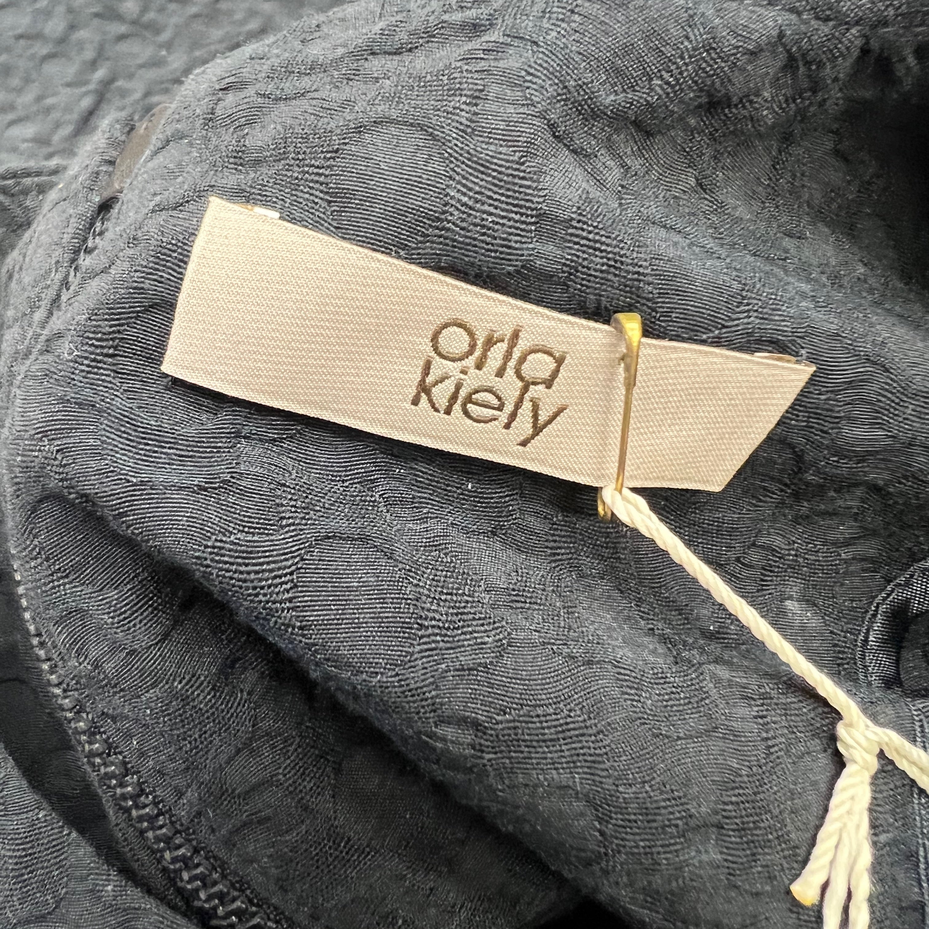 NEW Orla Kiely Flower Spot Jacquard Textured Short Sleeve T Shirt Dress Black 6