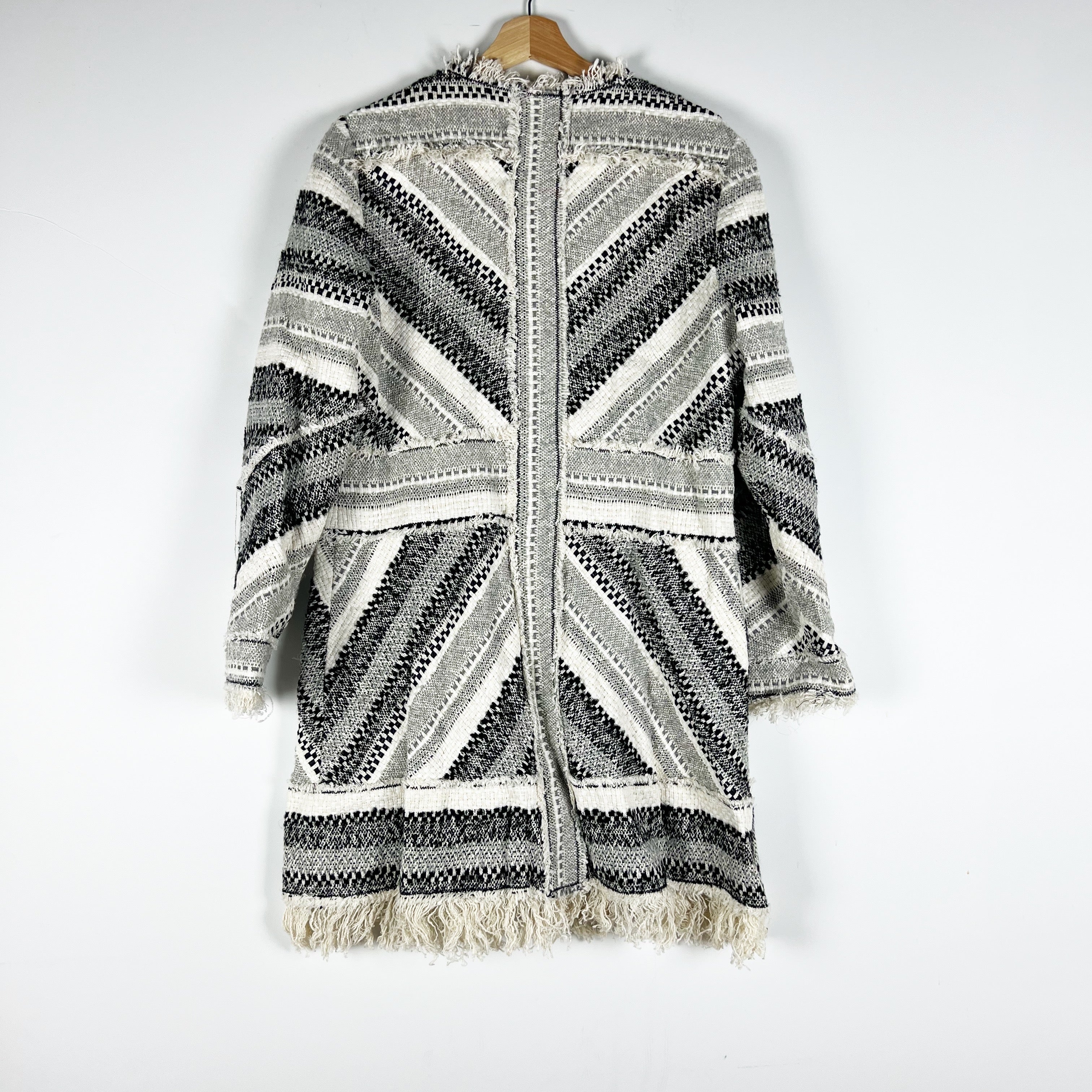 NEW Rebecca Taylor Artisan Cotton Wool Blend Textured Tweed Woven Coat Jacket 12