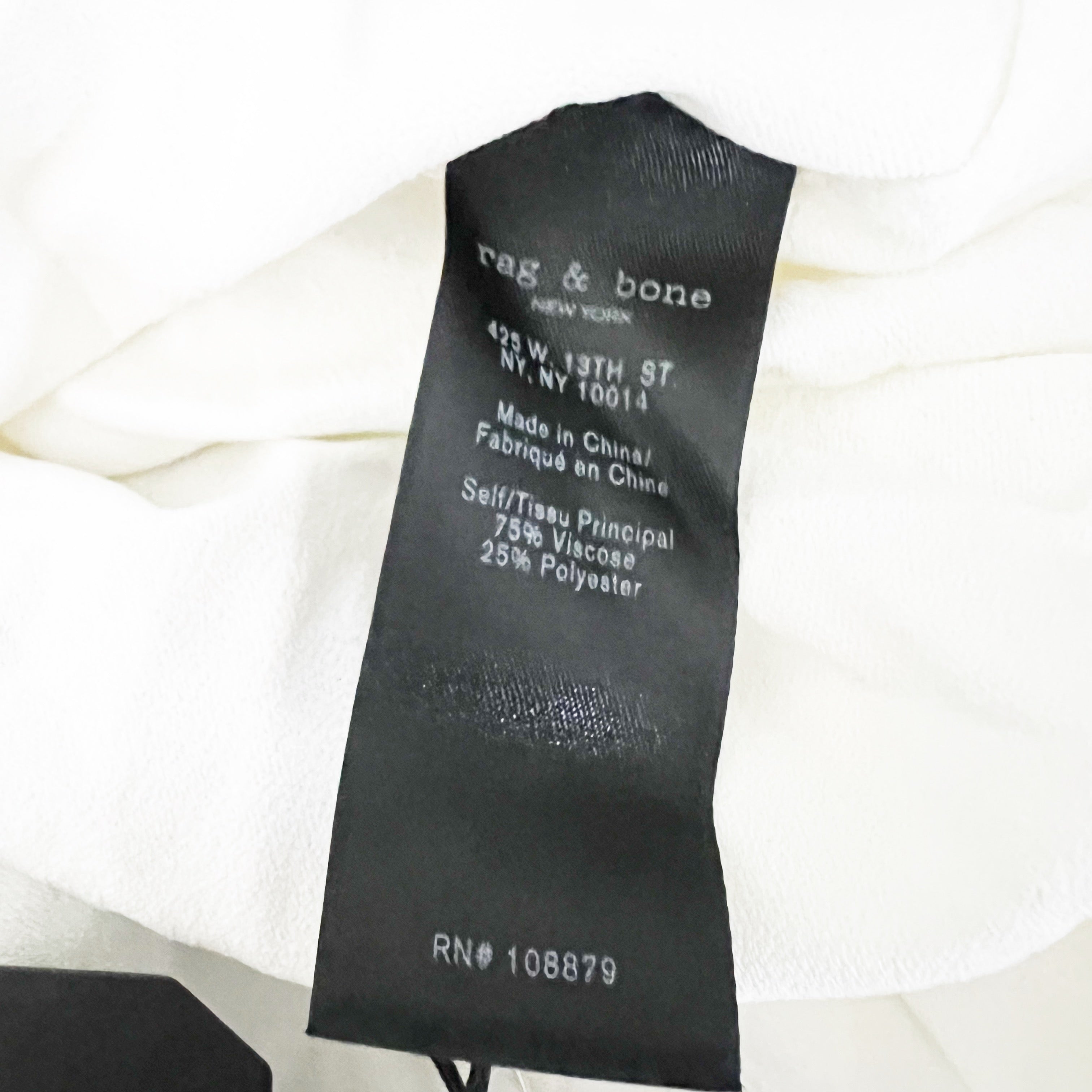 NEW Rag & Bone Daphne Varsity Sleeveless Deep V Neck Knit Pullover Sweater White