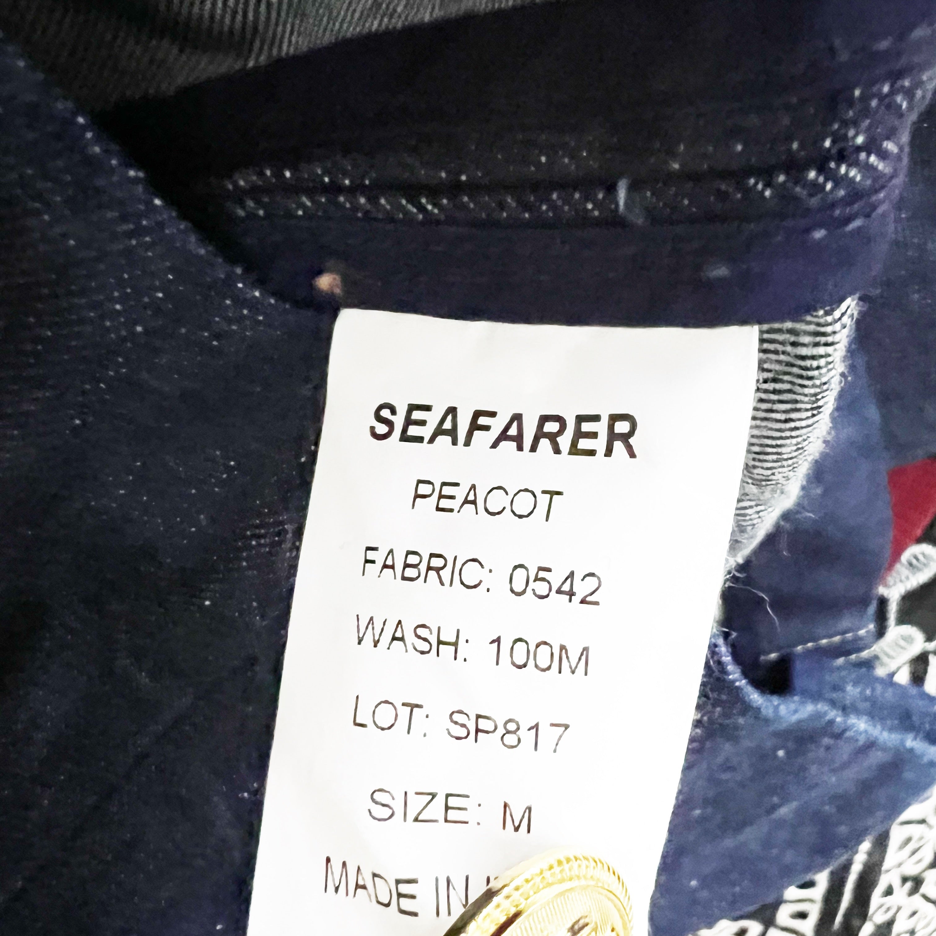 NEW Seafarer Cotton Denim Jean Sleeveless Double Breasted Jacket Vest Navy Blue