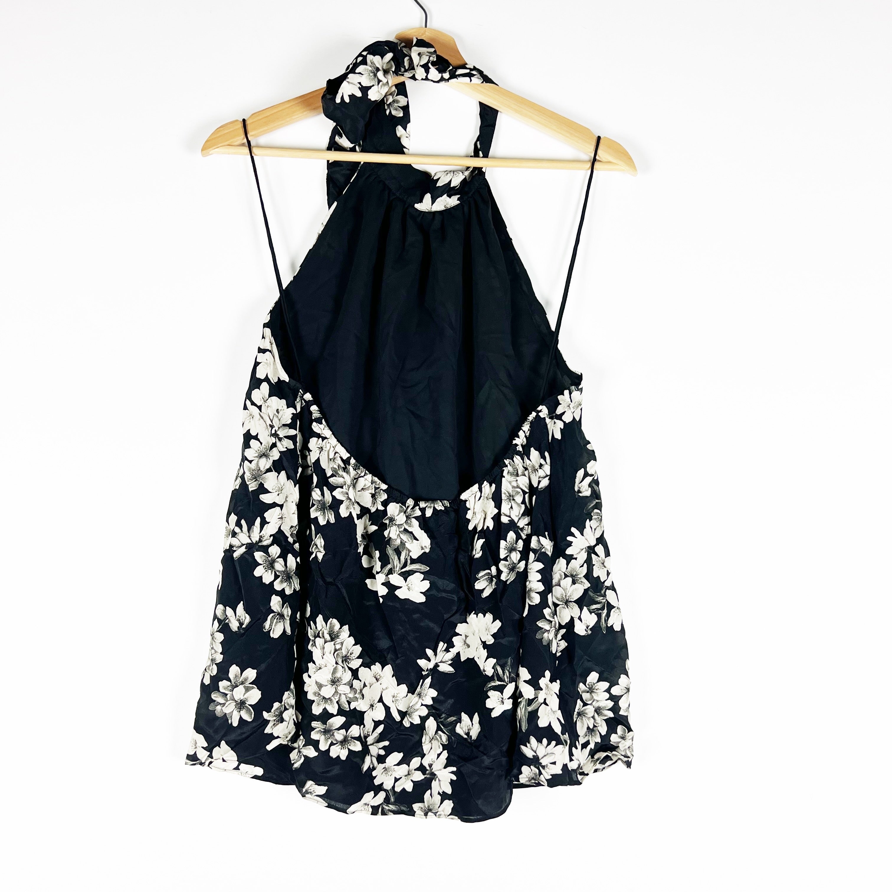 NEW Alice And Olivia Silk Chiffon Sleeveless Halter Neck Southern Blossom Blouse