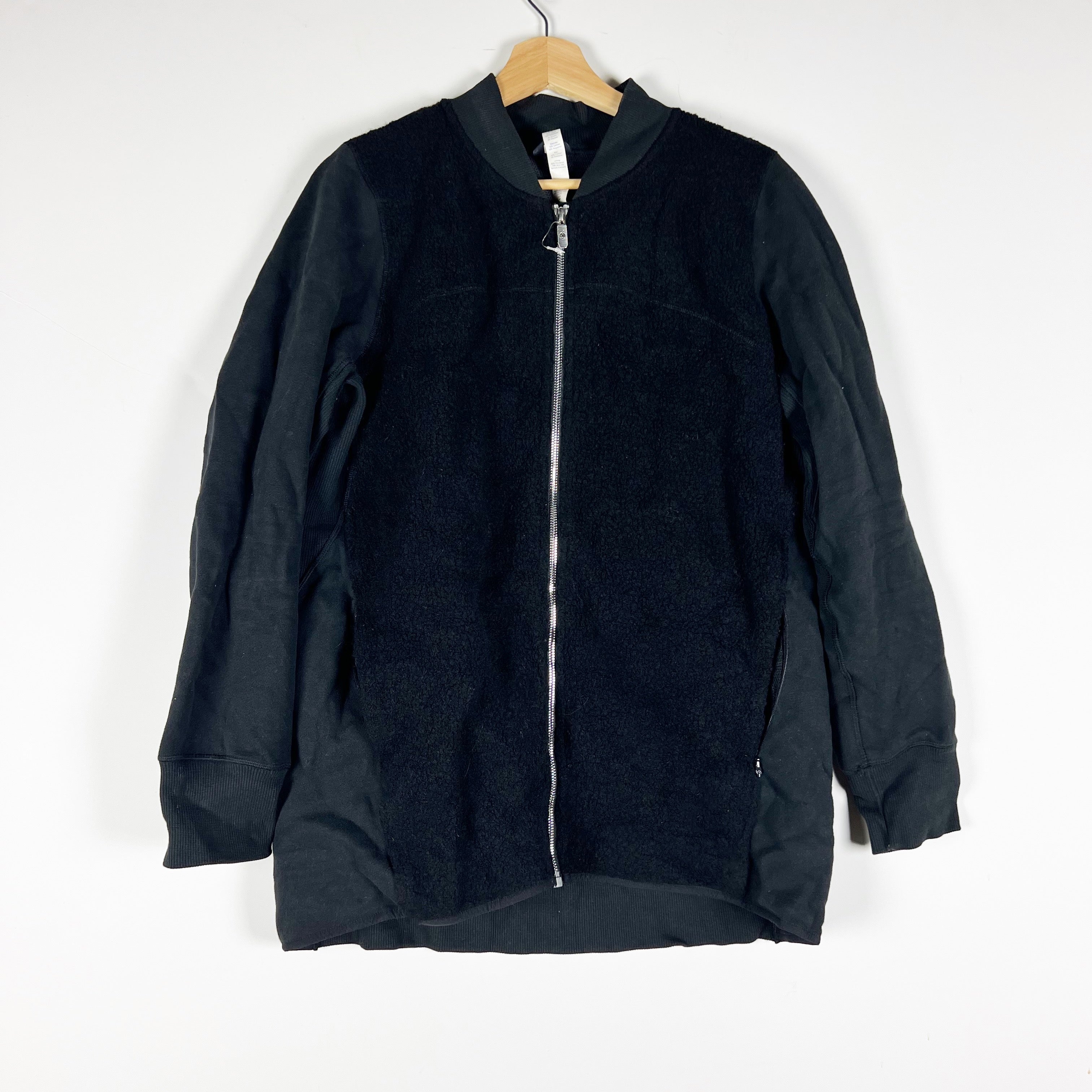 Lululemon Women's Stand Out Sherpa Faux Shearling Full Zip Jacket Black 12