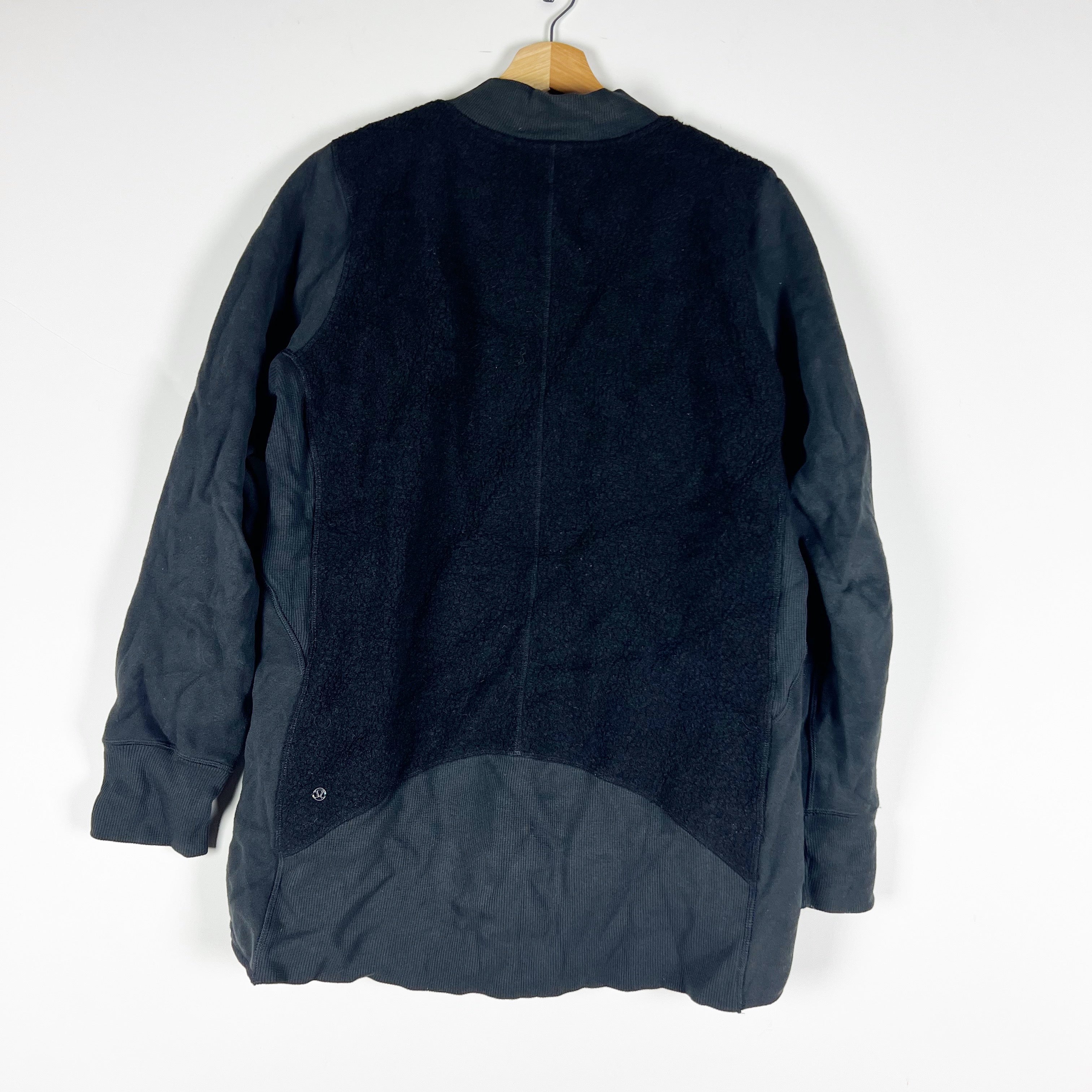 Lululemon Women's Stand Out Sherpa Faux Shearling Full Zip Jacket Black 12