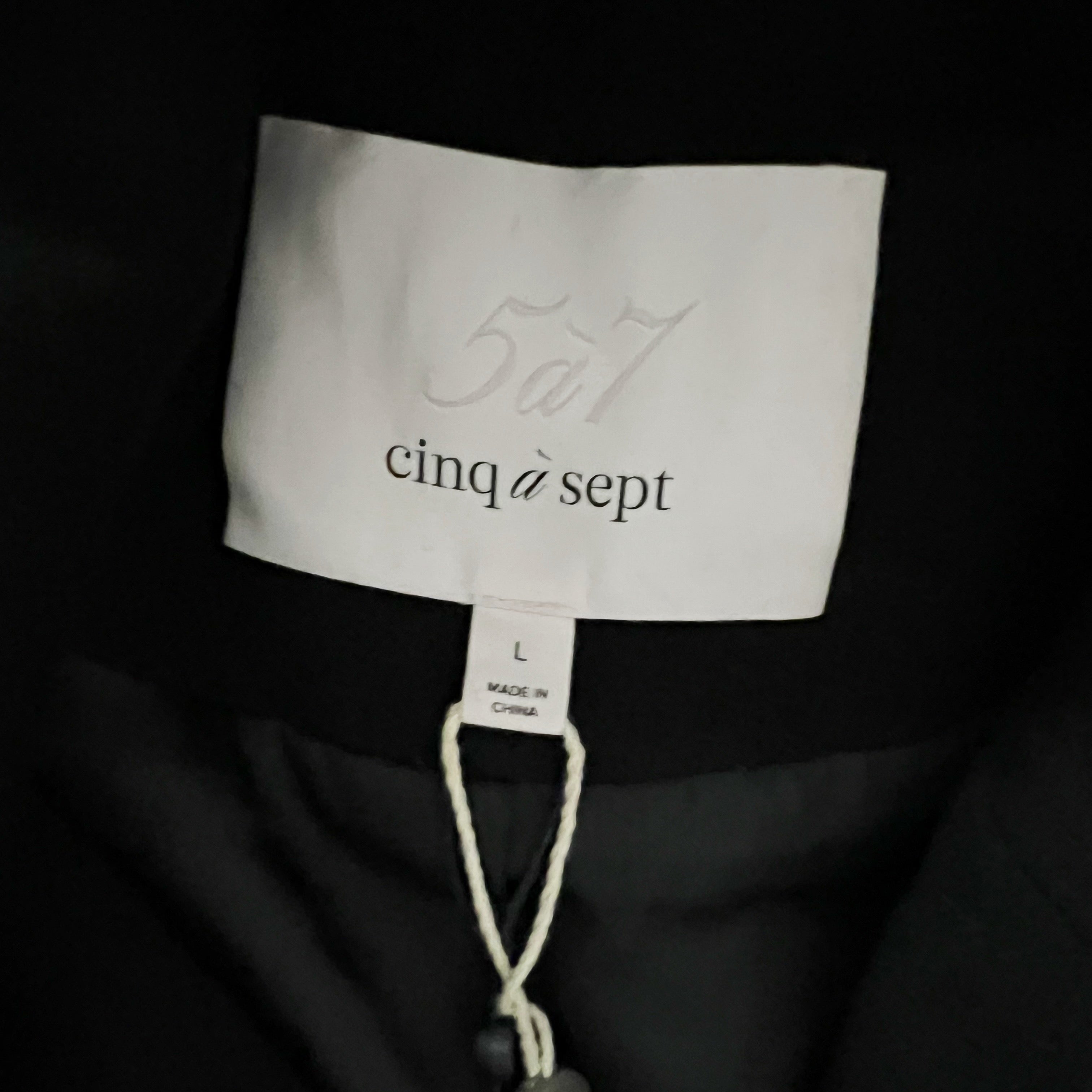 NEW Cinq A Sept Ophelia Jewel Crystal Diamond Embellished Coat Jacket Black L