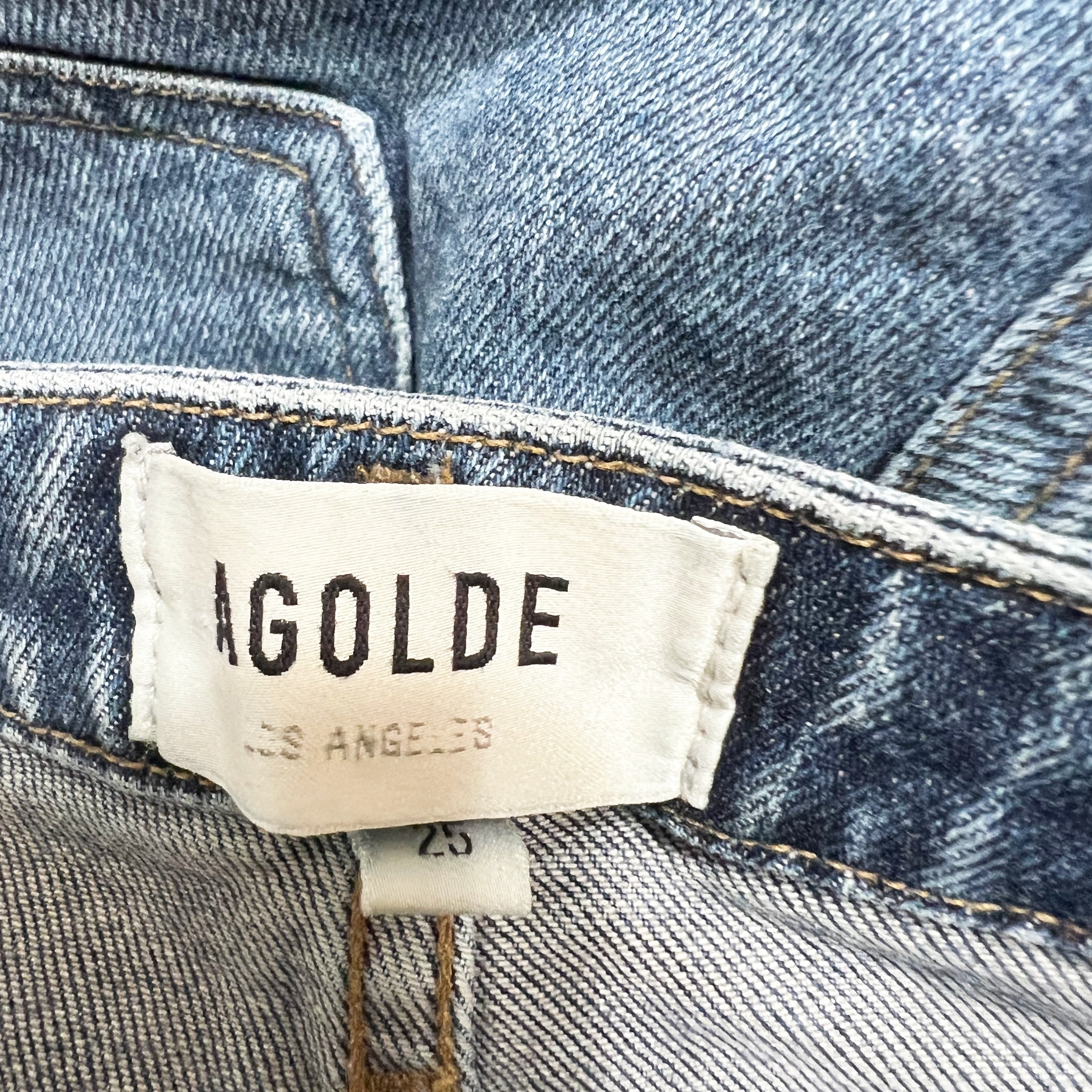 Agolde Women's Devon Low Rise Stacked Stovepipe Cotton Stretch Denim Jeans 25