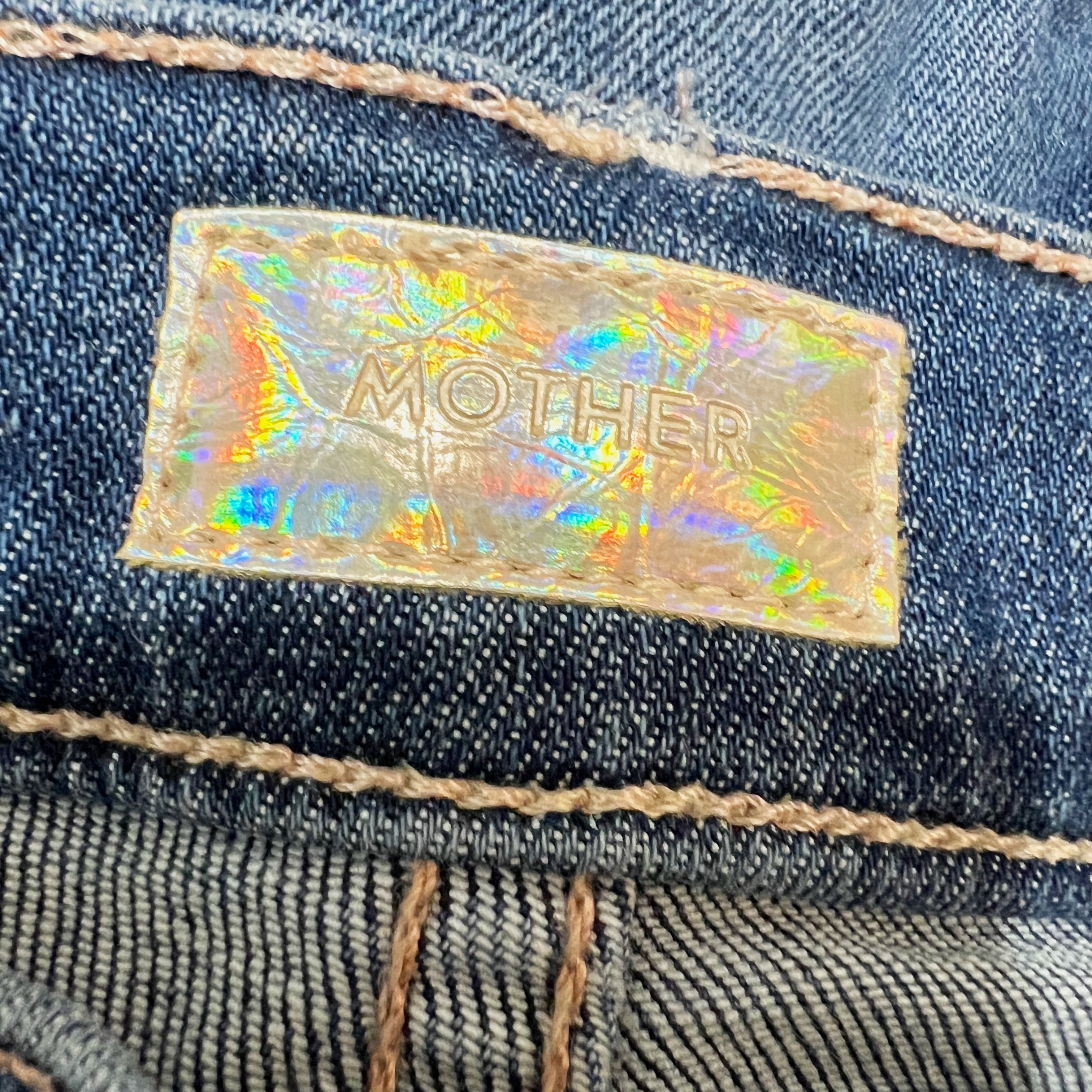 Mother Denim The Stunner Zip Two Step Fray Skinny Jeans Girl Crush Blue 25