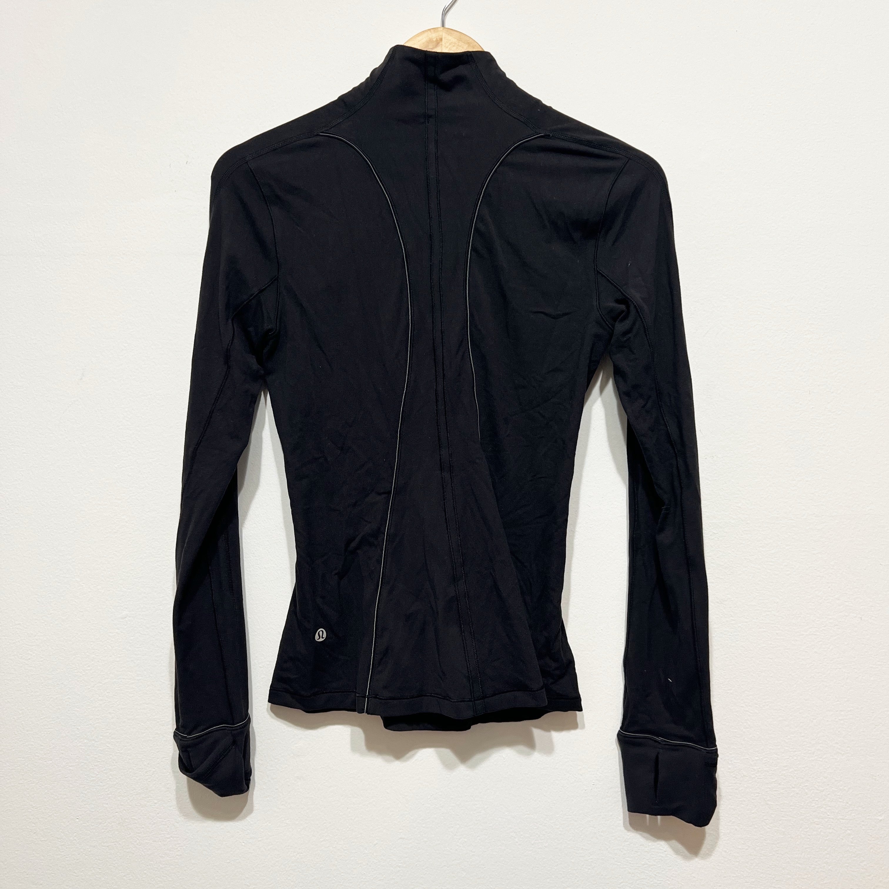 Lululemon Women's Run Briskly 1/2 Zip Long Sleeve Pullover Rulu Sweater Black 4