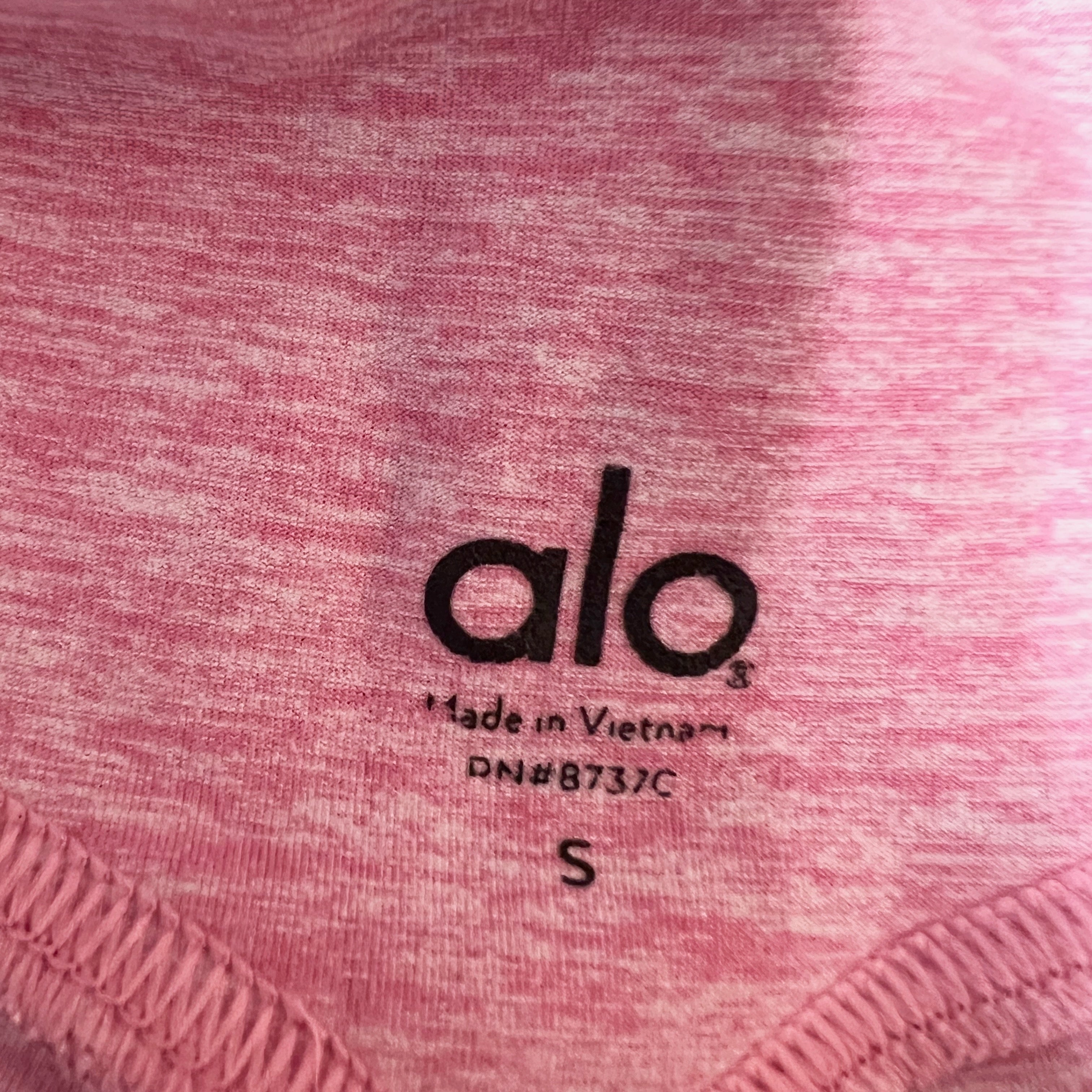 Alo Yoga High Waist Alosoft Ribbed Waist Lounge Leggings Parisian Pink Heather S