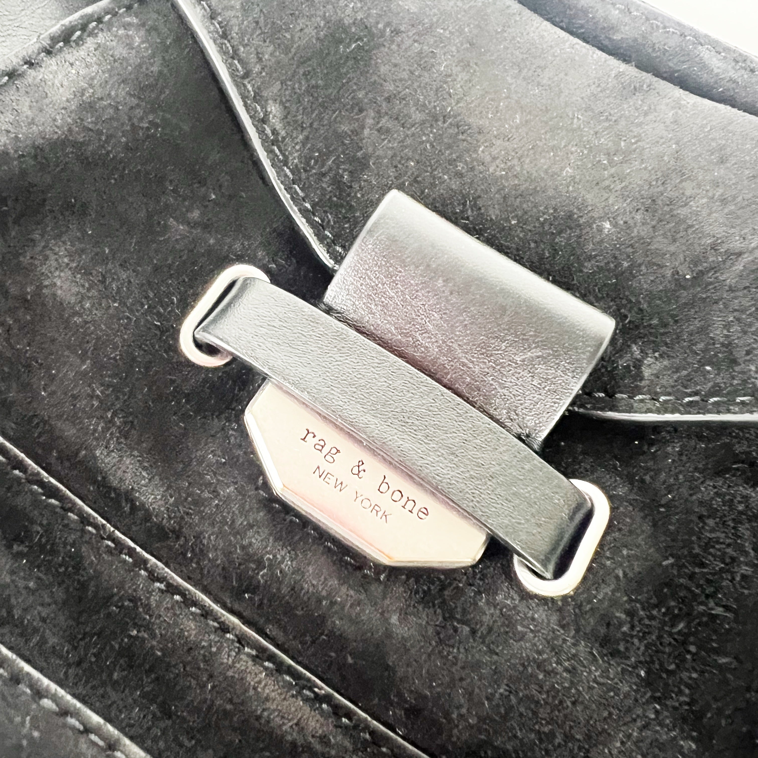 Rag & Bone Small Field Messenger 2.0 Genuine Suede Leather Shoulder Purse Bag