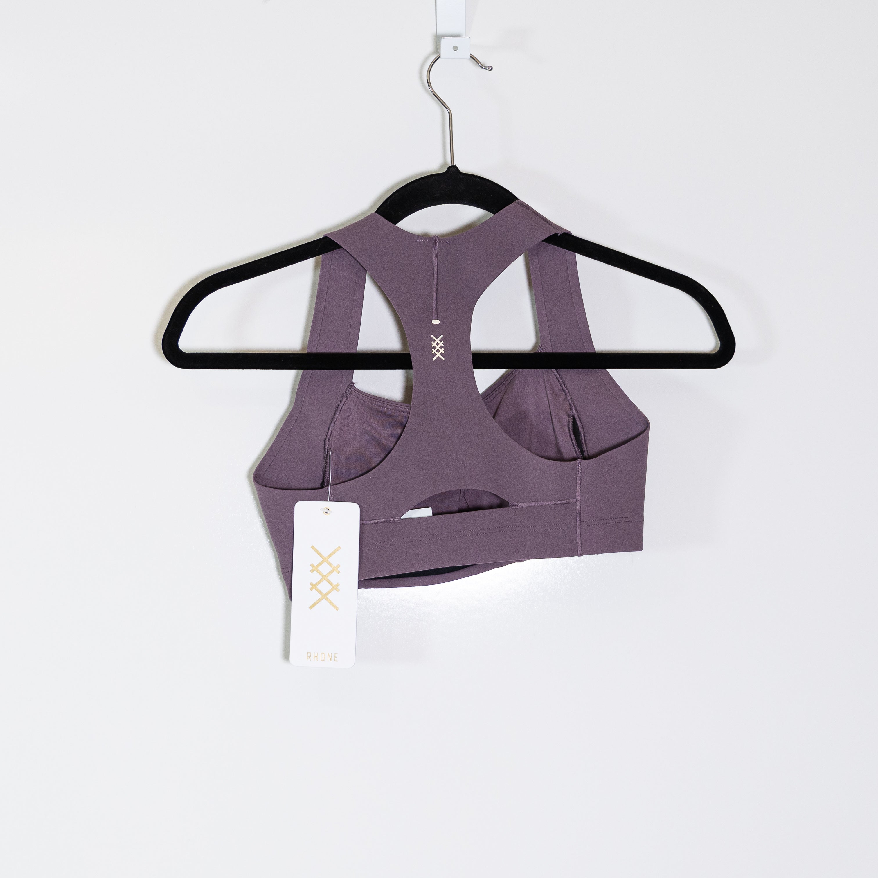 NEW Rhone Defy Racerback Athletic Work Out Sports Bra Dark Plum Purple XS
