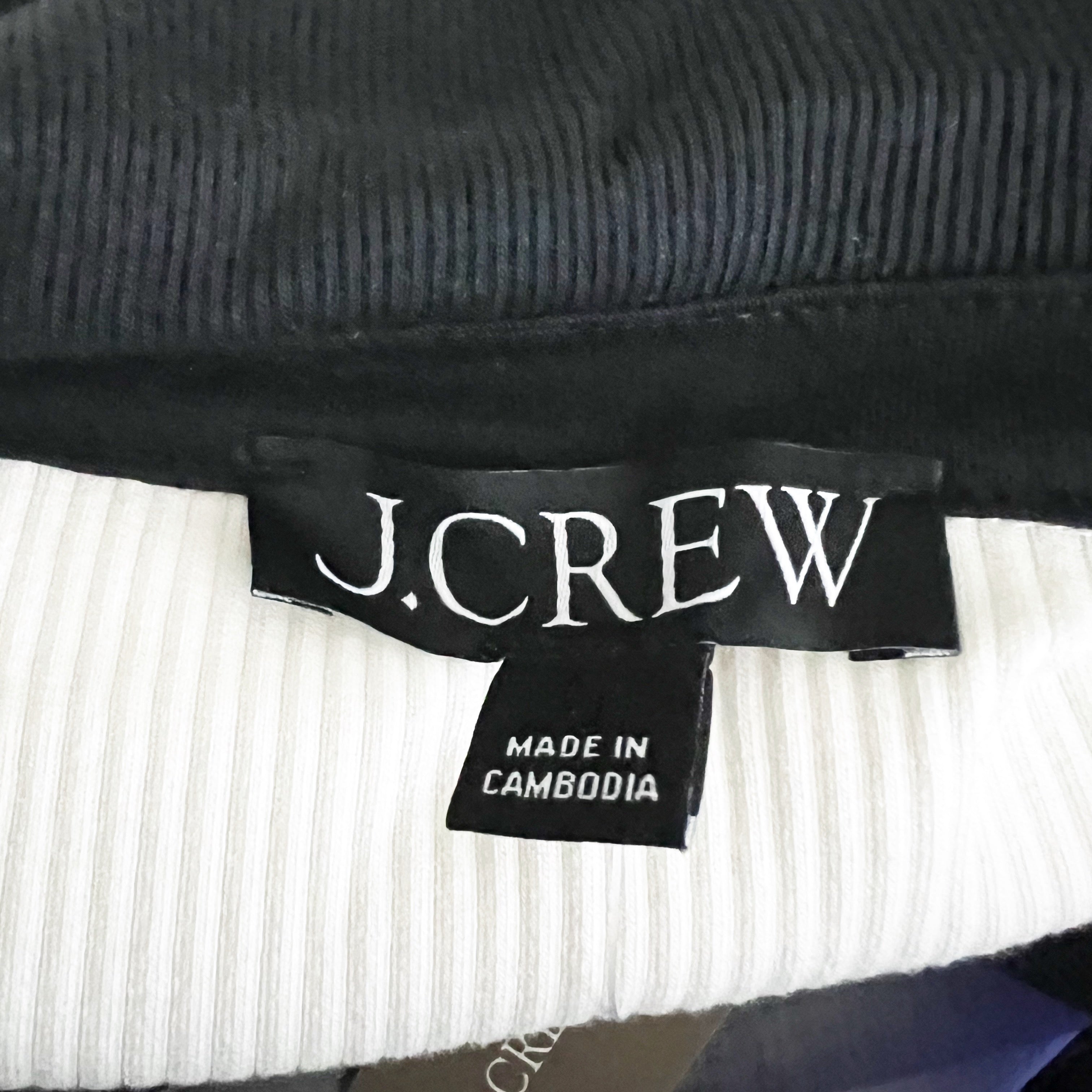 J. Crew Women's Vintage Rib Short Sleeve Collared Polo Sweater Top Ivory XS