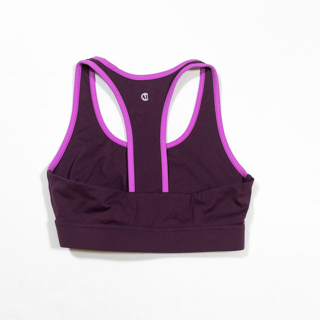 All Access Front Row Racerback Athletic Work Out Yoga Running Sport Bra Mulberry