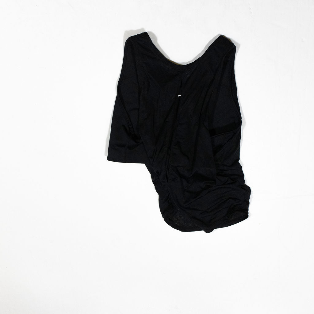 Nike Women's Running Athletic Work Out Overlay Tank Top Swoosh Logo Black Medium