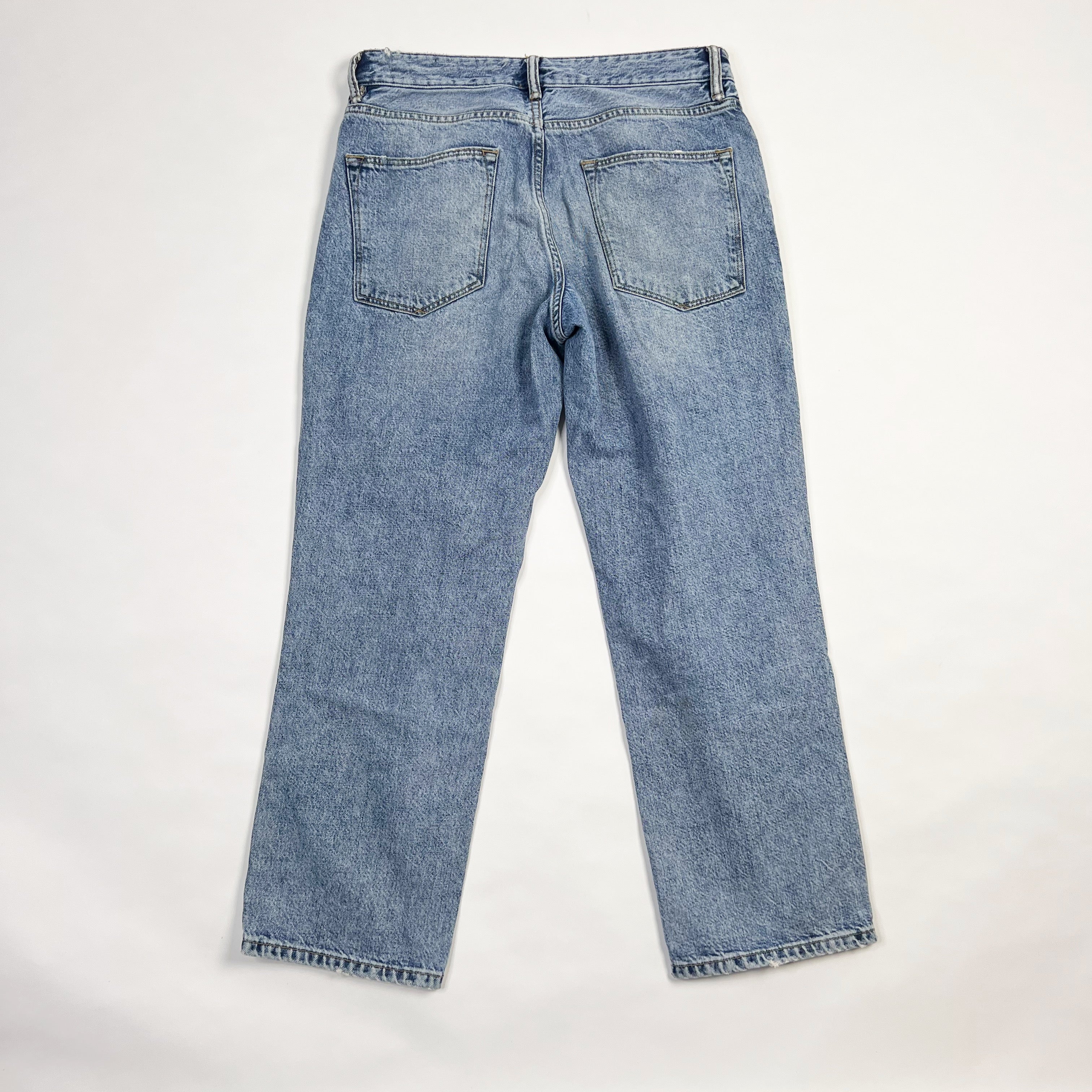 All Saints Women's Alana Cotton Stretch Denim Straight Leg Cropped Jeans Blue 28