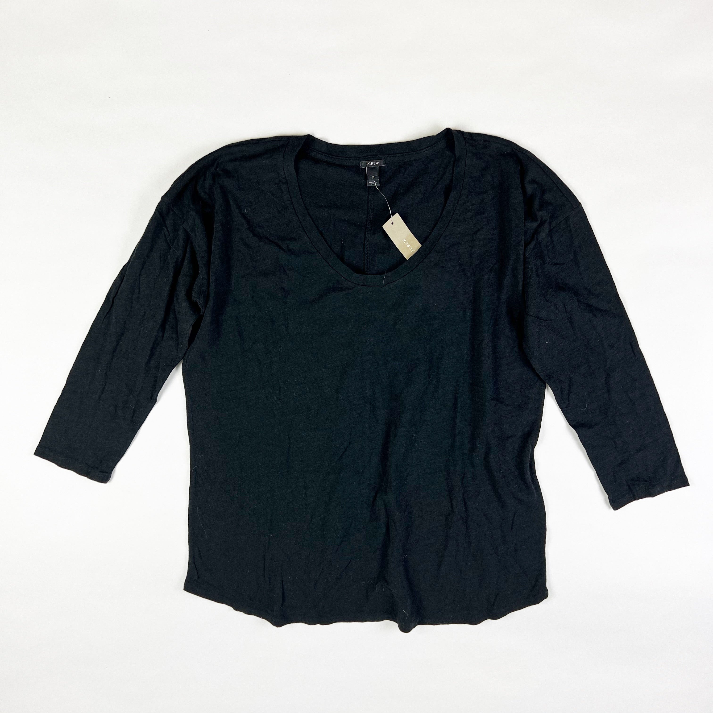 NEW J. Crew Draped Swing Cotton Modal Ultra Soft Quarter Sleeve Blouse Shirt Top