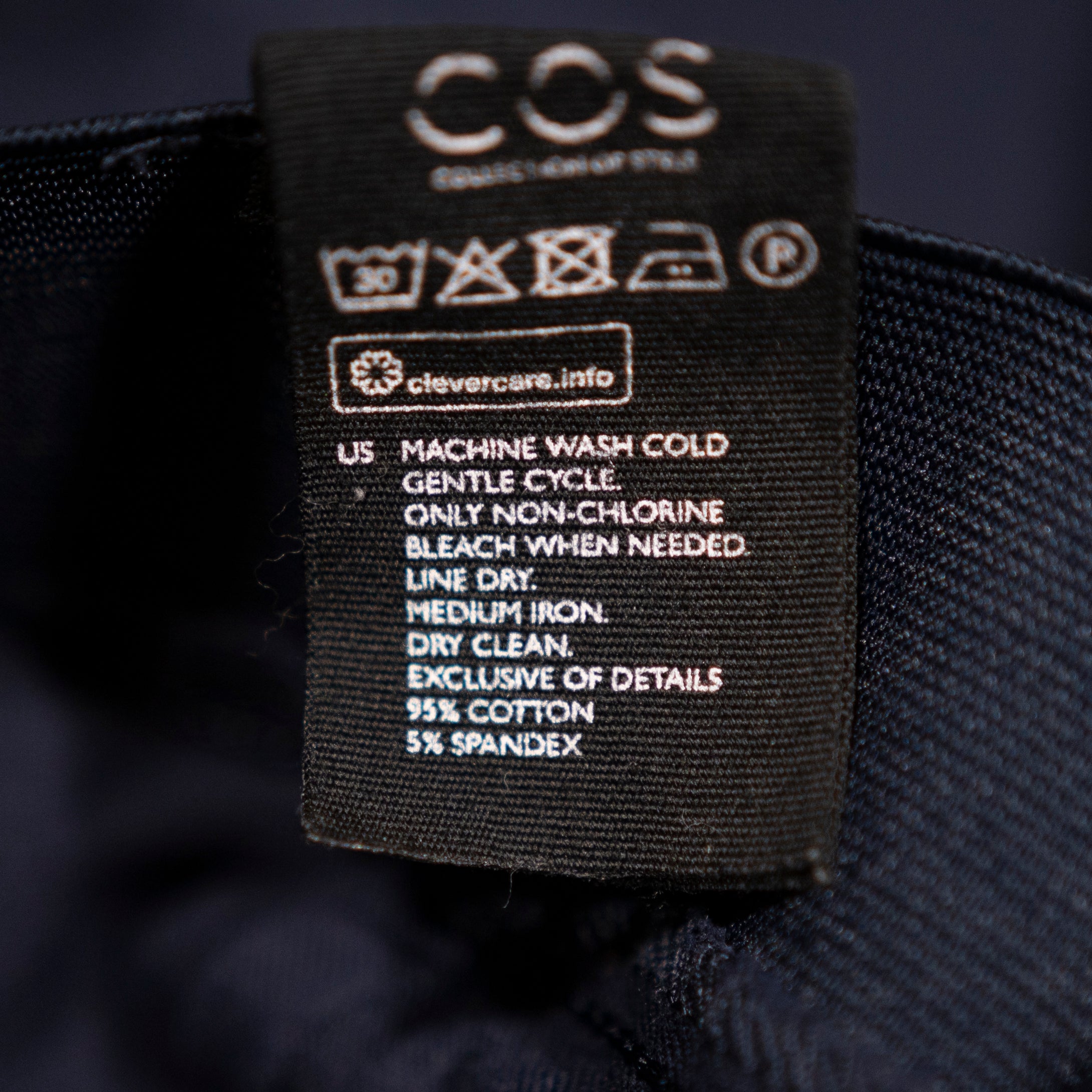 COS Cotton Stretch Mid Rise Ankle Crop Side Zip Detail Skinny Casual Pants 8