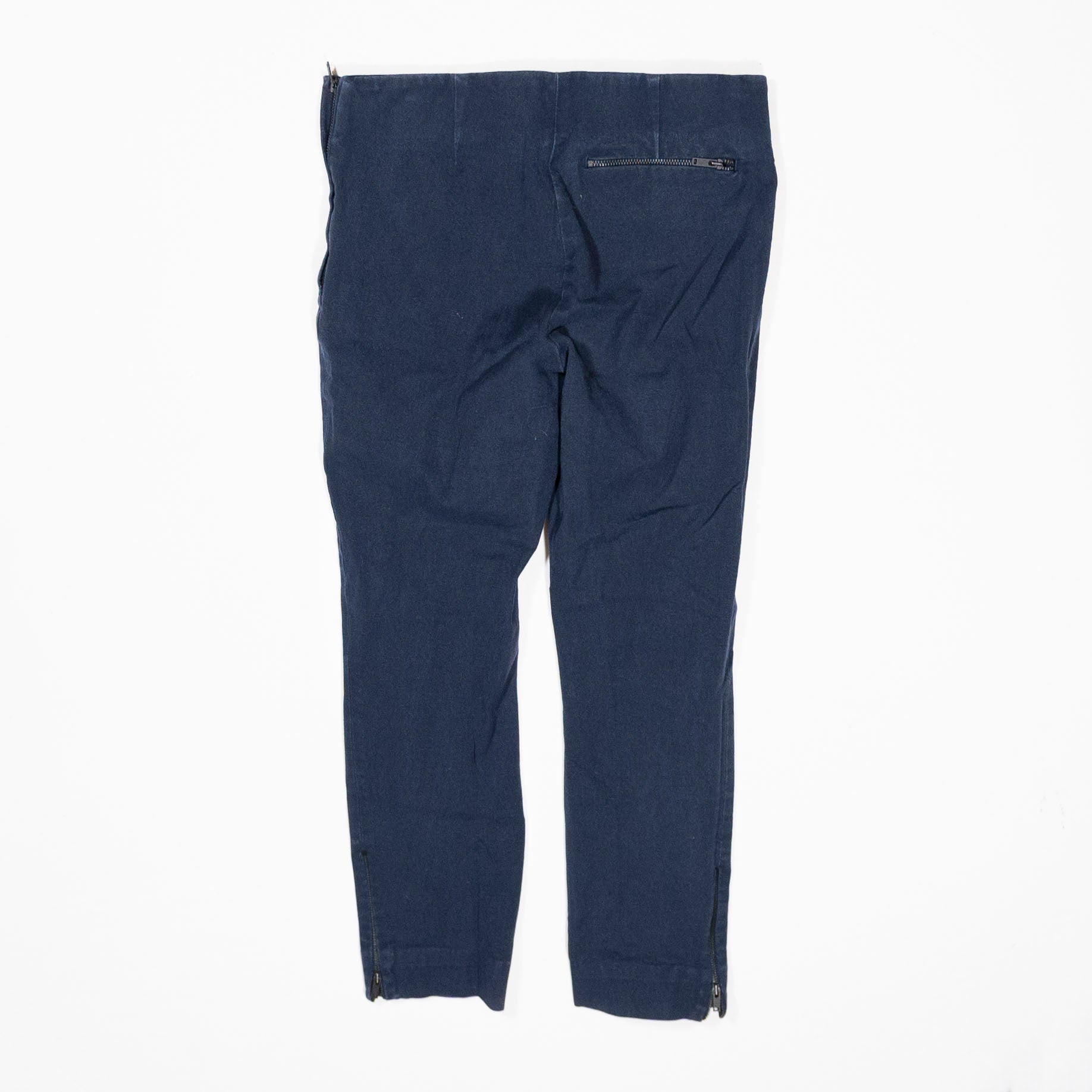 COS Cotton Stretch Mid Rise Ankle Crop Side Zip Detail Skinny Casual Pants 8