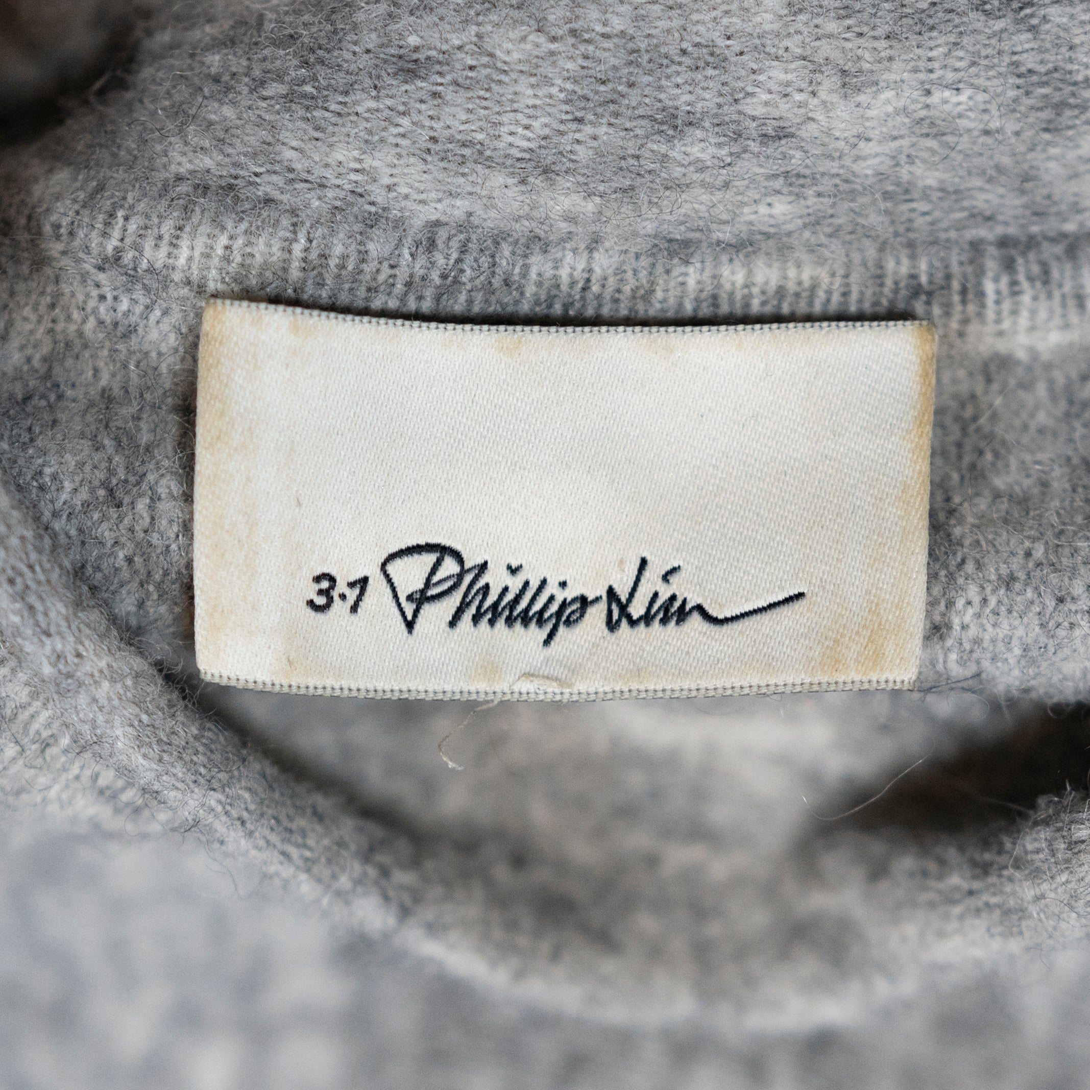 3.1 Phillip Lim Wool Alpaca Knit Mock Neck Ruffle Sleeve Pullover Sweater Gray