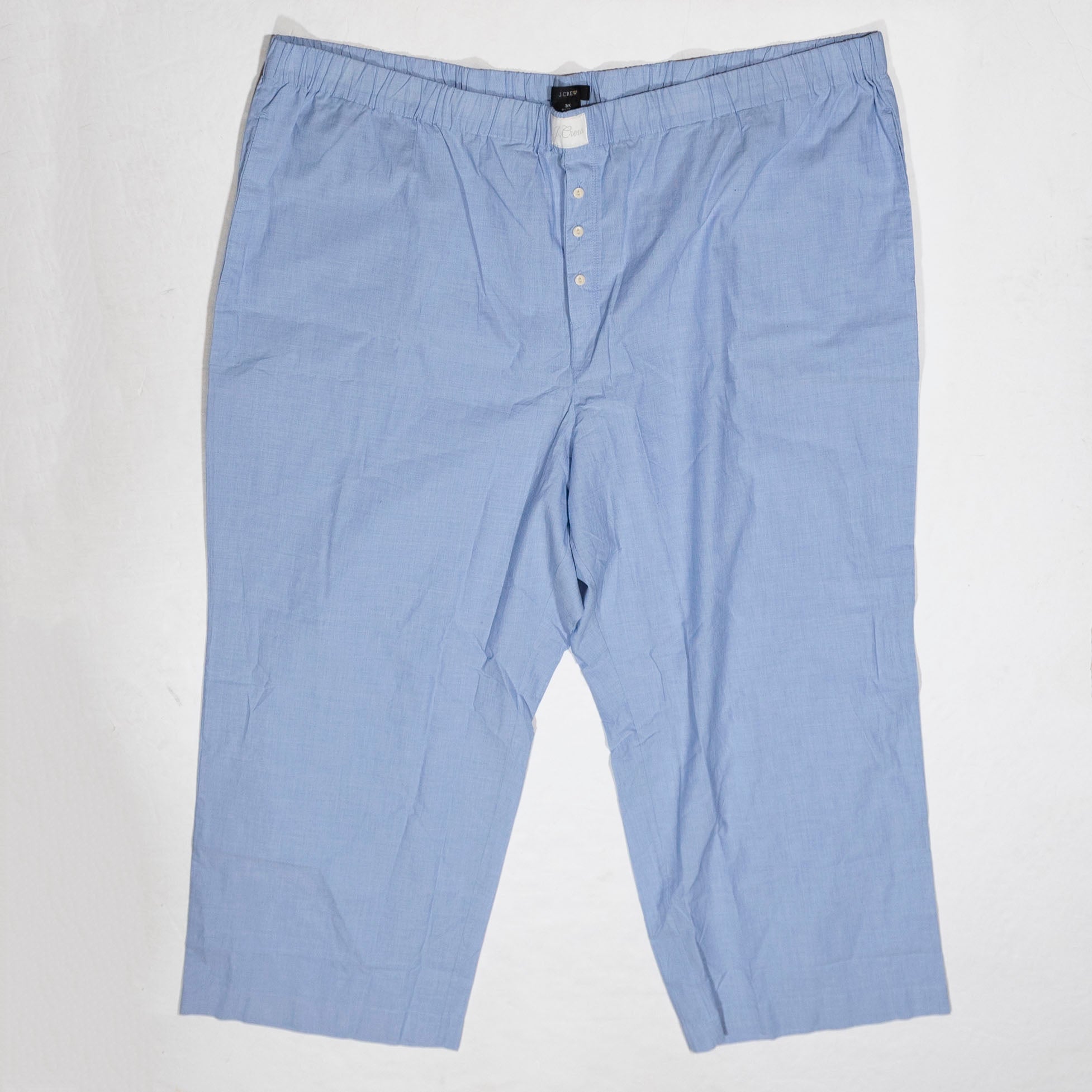 NEW J. Crew End On End Cotton Straight Leg Pull On Lounge Pajama Pants Blue 3X