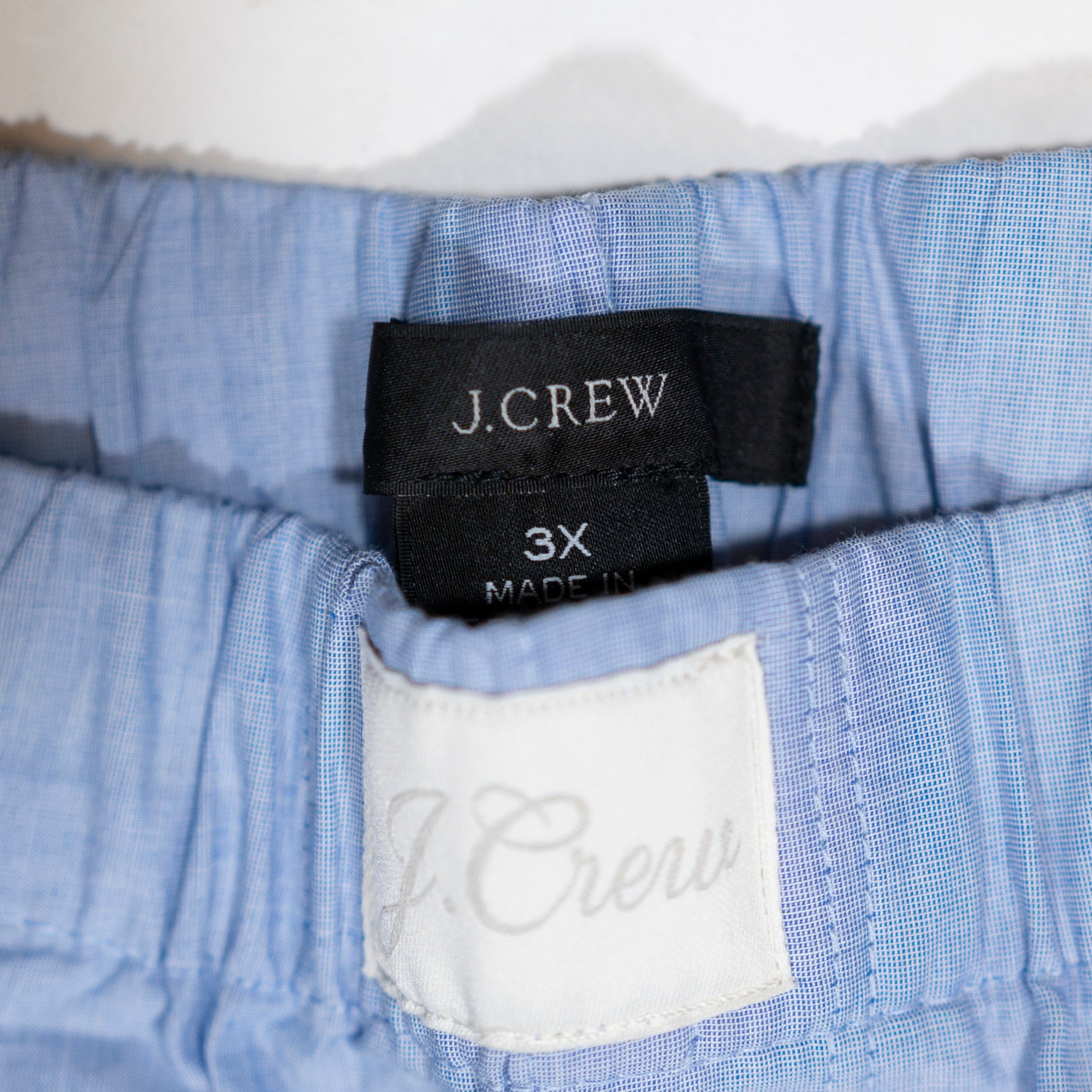 NEW J. Crew End On End Cotton Straight Leg Pull On Lounge Pajama Pants Blue 3X