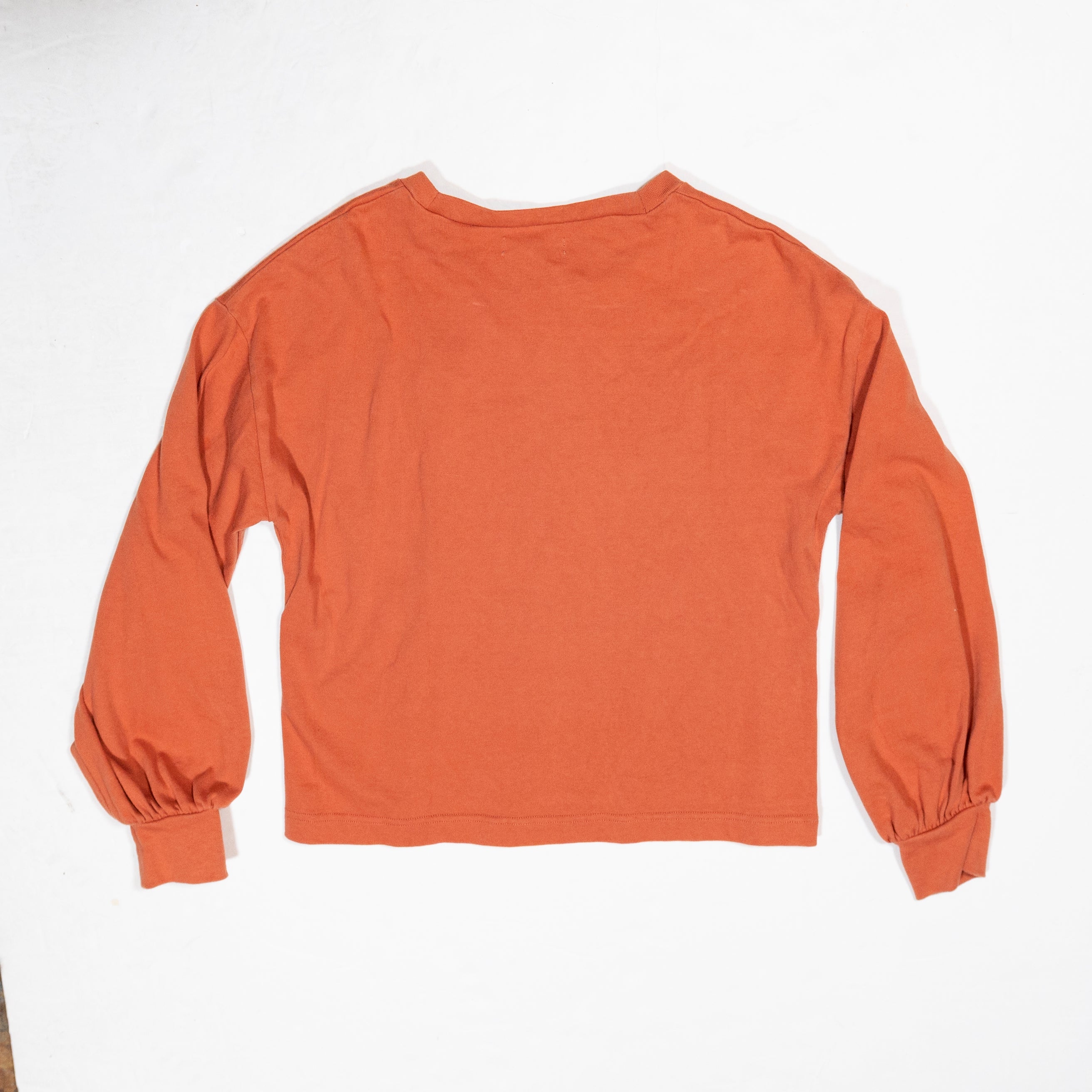 Madewell Chord Bubble Oversize Long Sleeve Crew Neck Pullover Sweater Top Orange