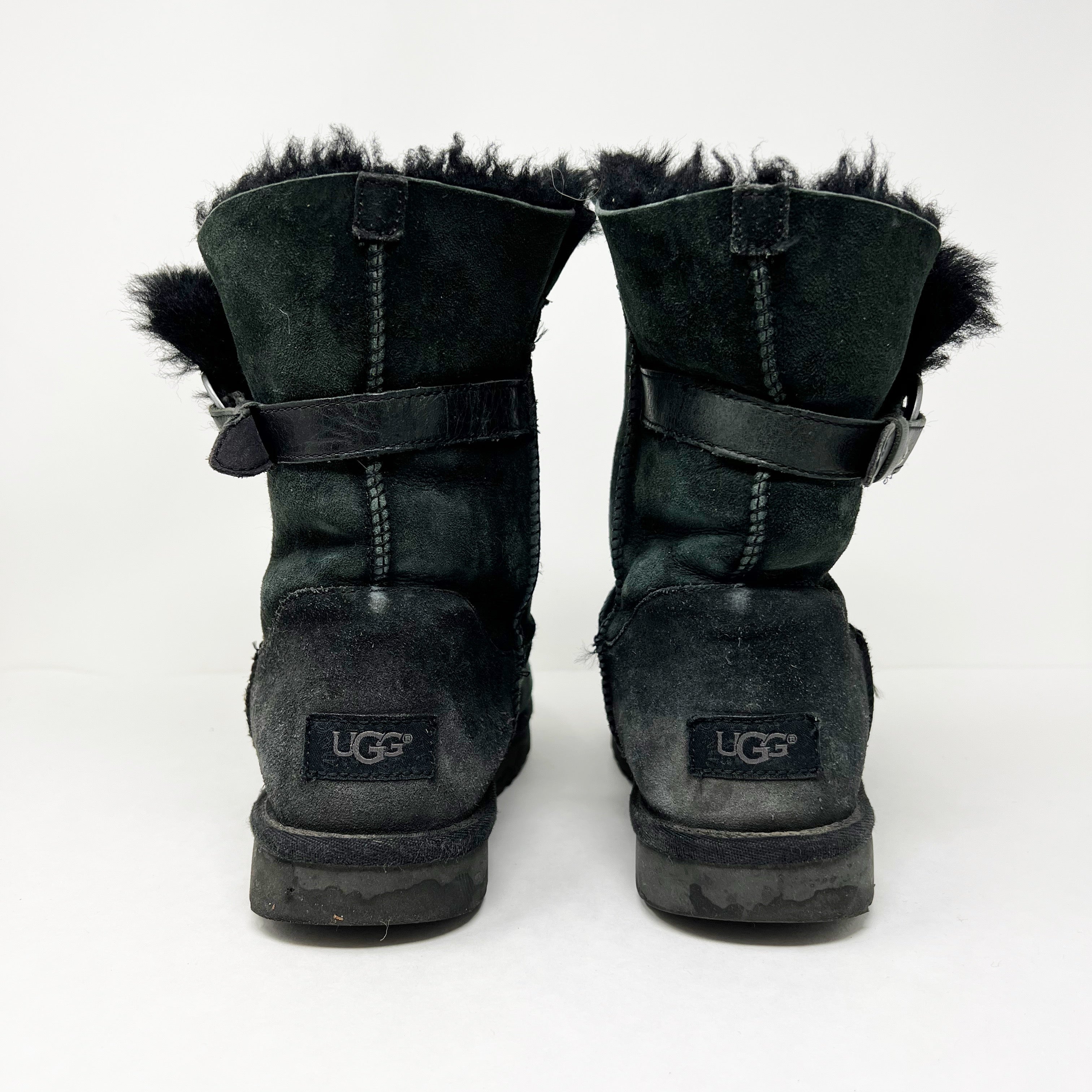 Ugg Nash Genuine Suede Pull On Round Toe Buckle Detail Winter Snow Boots Shoes 8