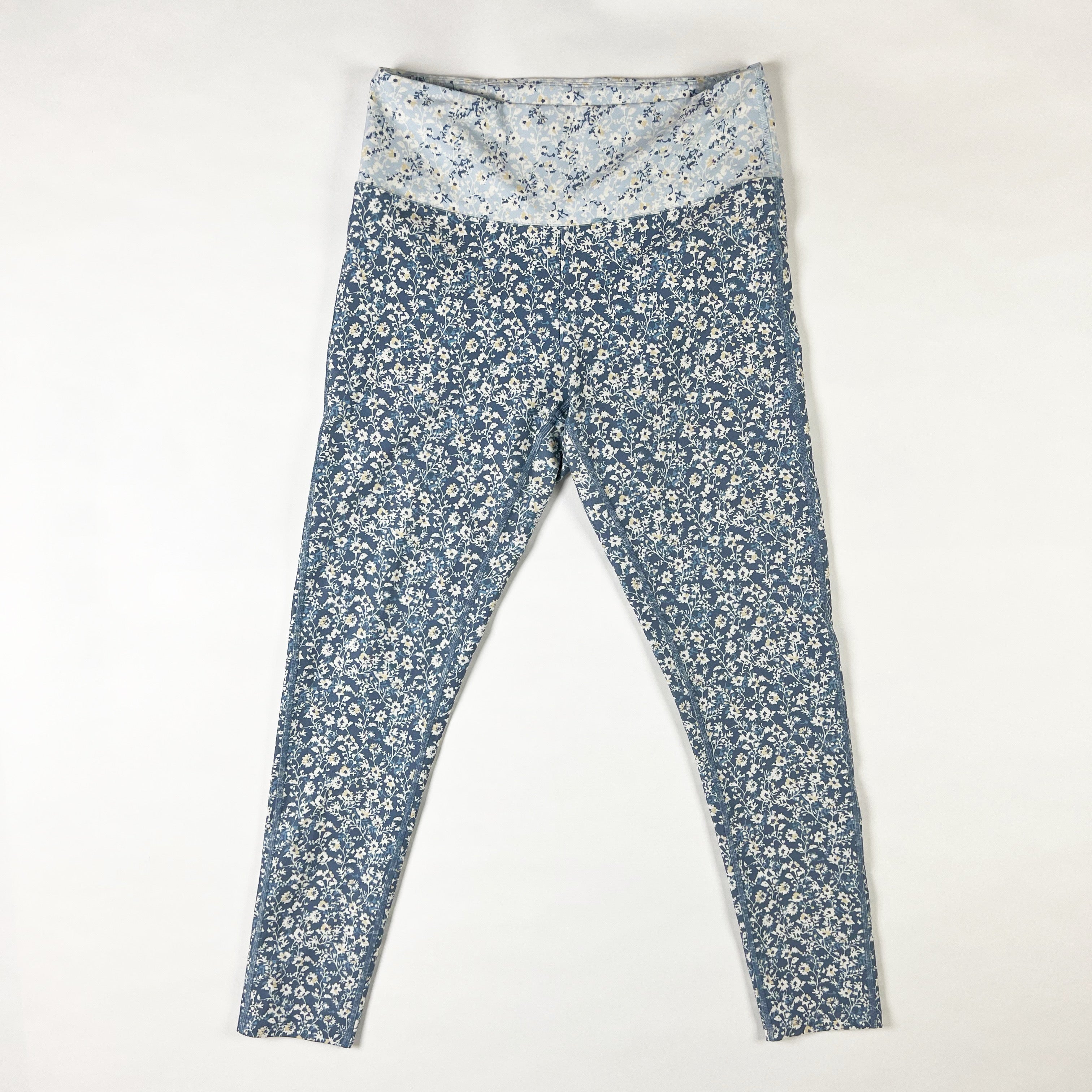 Summersalt The Do-It-All High Rise Crop Leggings Powder Blue In Bloom Print 8