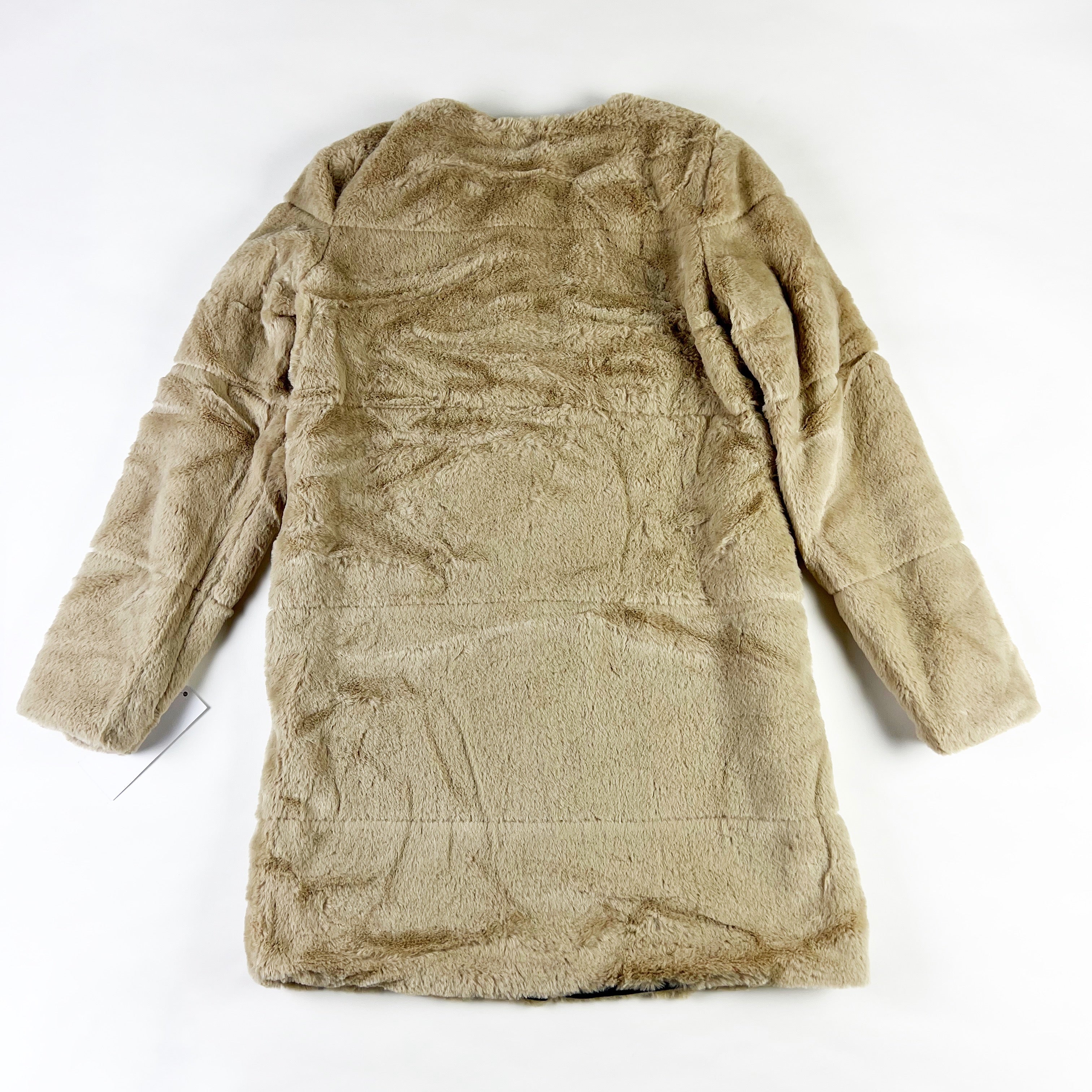 NEW Goodnight Macaroon Faux Vegan Ultra Soft Fur Overcoat Jacket Neutral Small