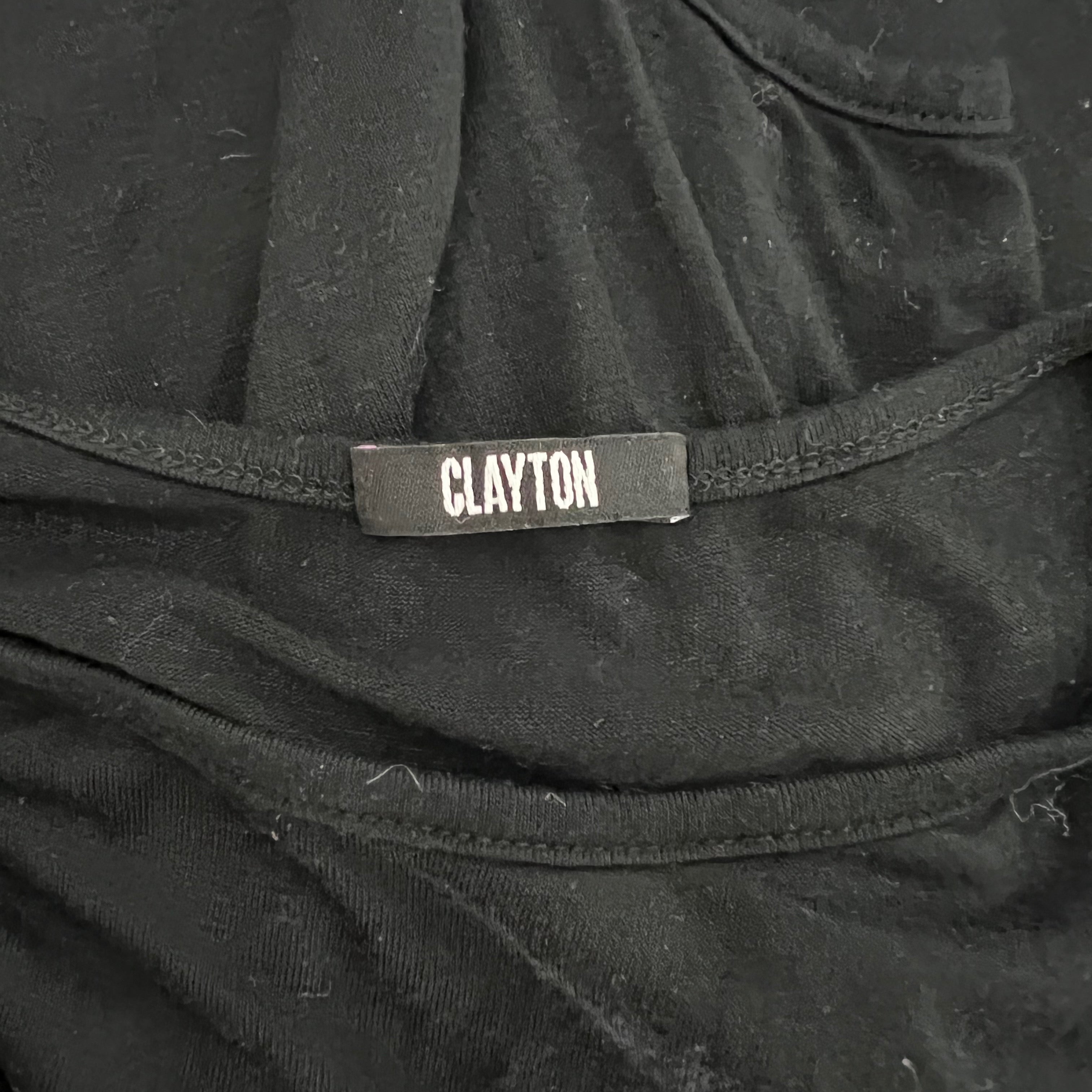 Clayton Emily Solid Black Jersey Knit Stretch Sleeveless Cut Out Long Maxi Dress