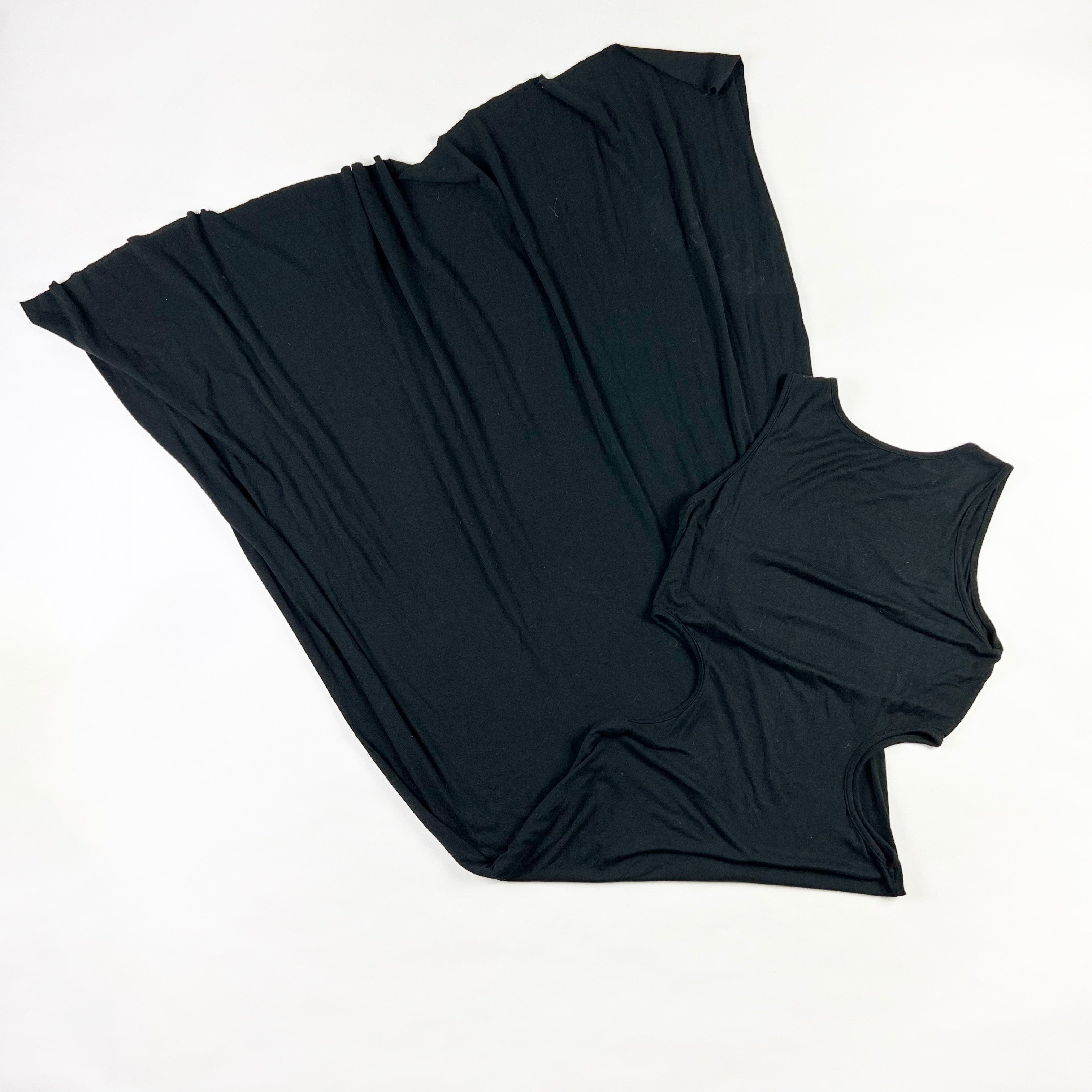 Clayton Emily Solid Black Jersey Knit Stretch Sleeveless Cut Out Long Maxi Dress