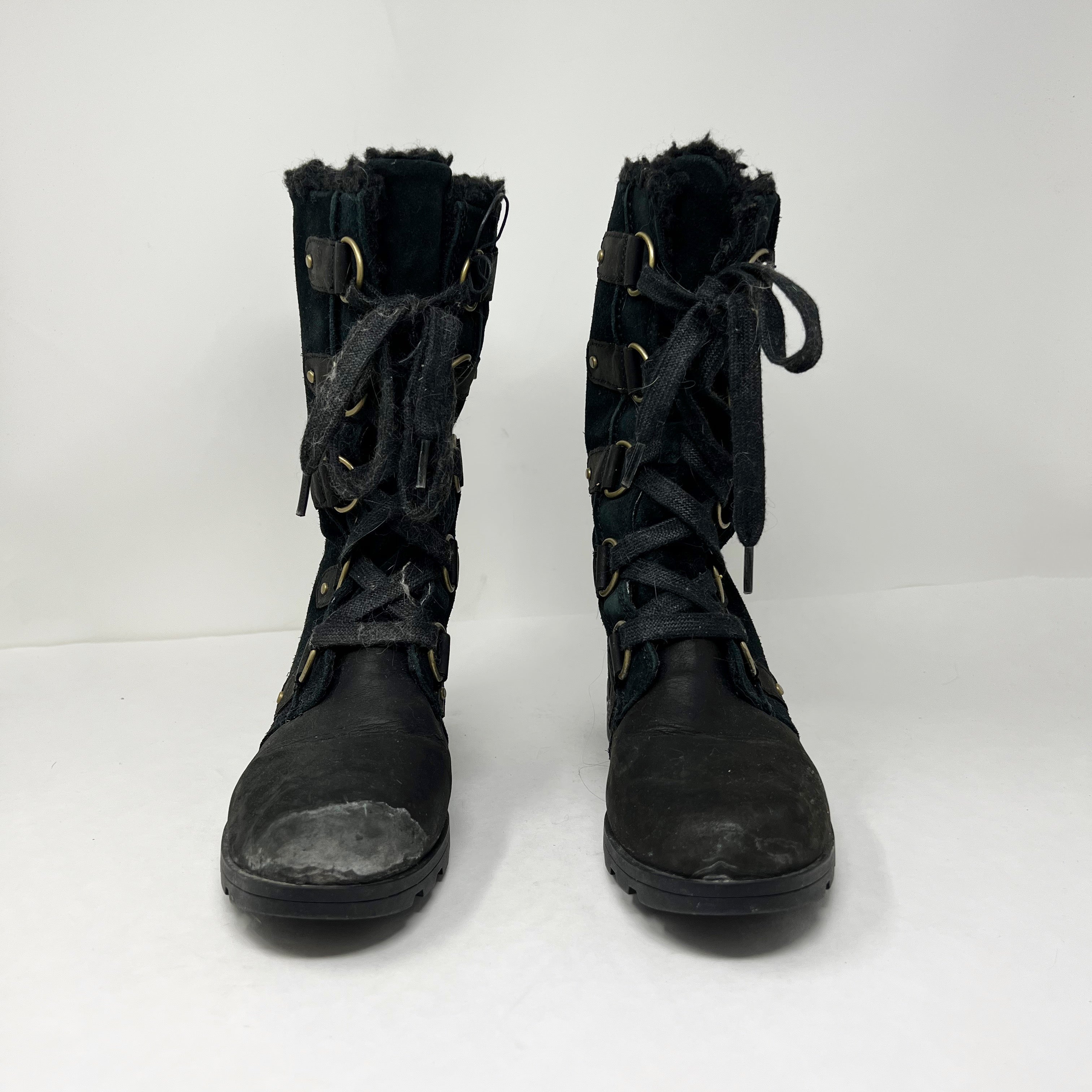 Sorel Women's Emelie Lace Up Major Leather Suede Winter Snow Waterproof Boots 8