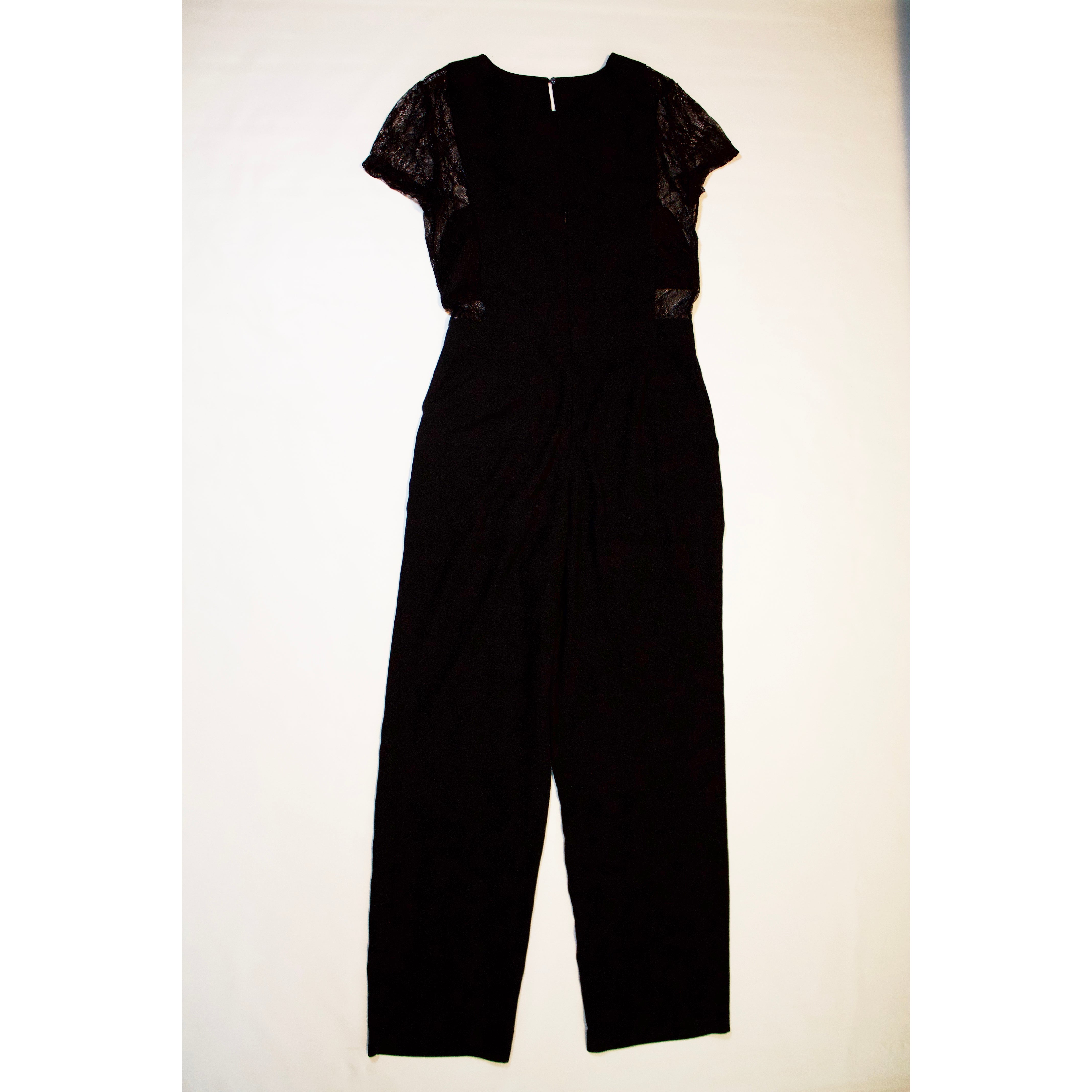 Romeo + Juliet Couture Sheer Lace Panel Cut Out Short Sleeve Jumpsuit Jumper S