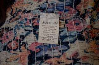 Aura My Hope Haven Navy Floral Print Puff Sleeve Cotton Crop Top Shirt Blouse