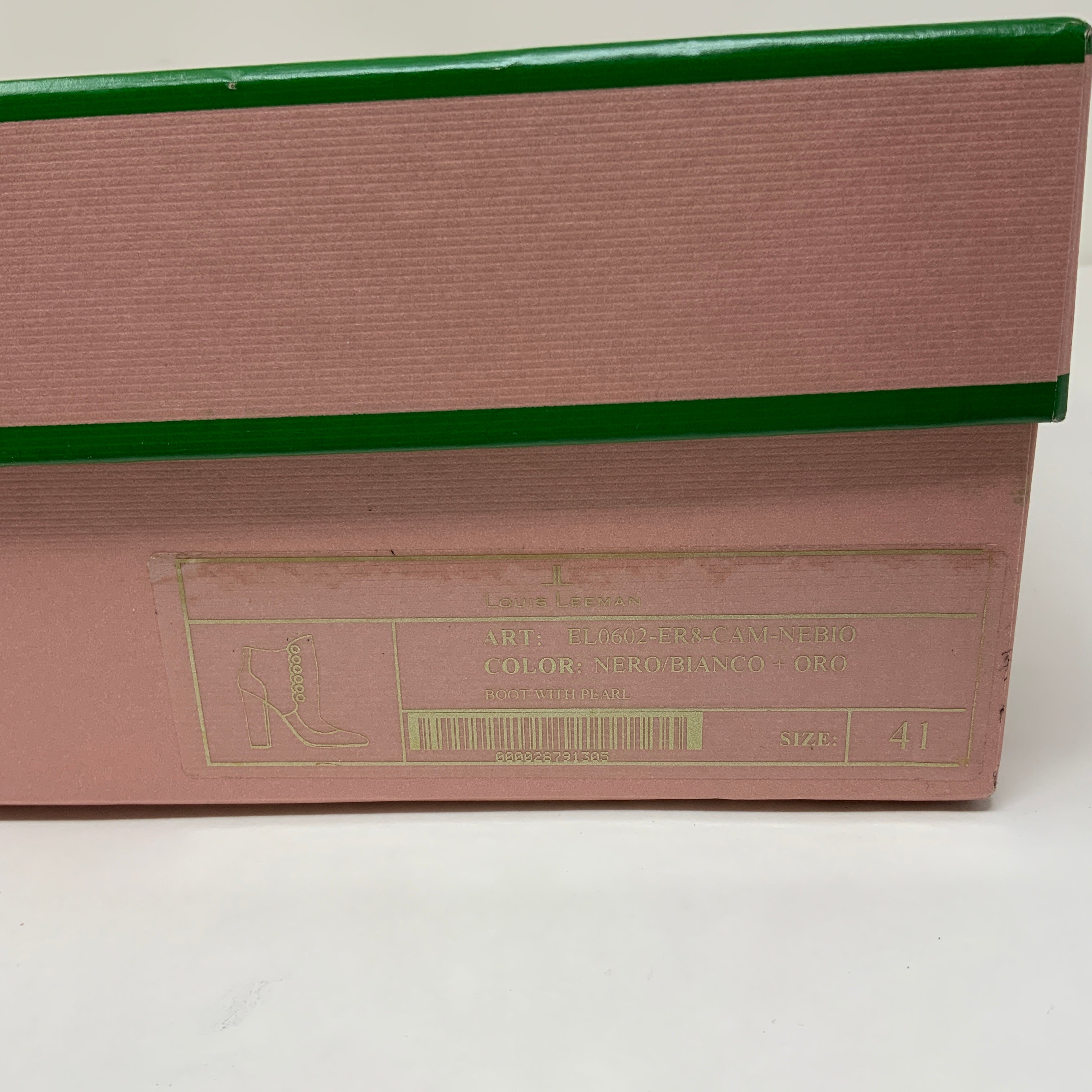 Louis Leeman Suede Leather Stacked High Heel Ankle Booties Shoes Pearl Detail