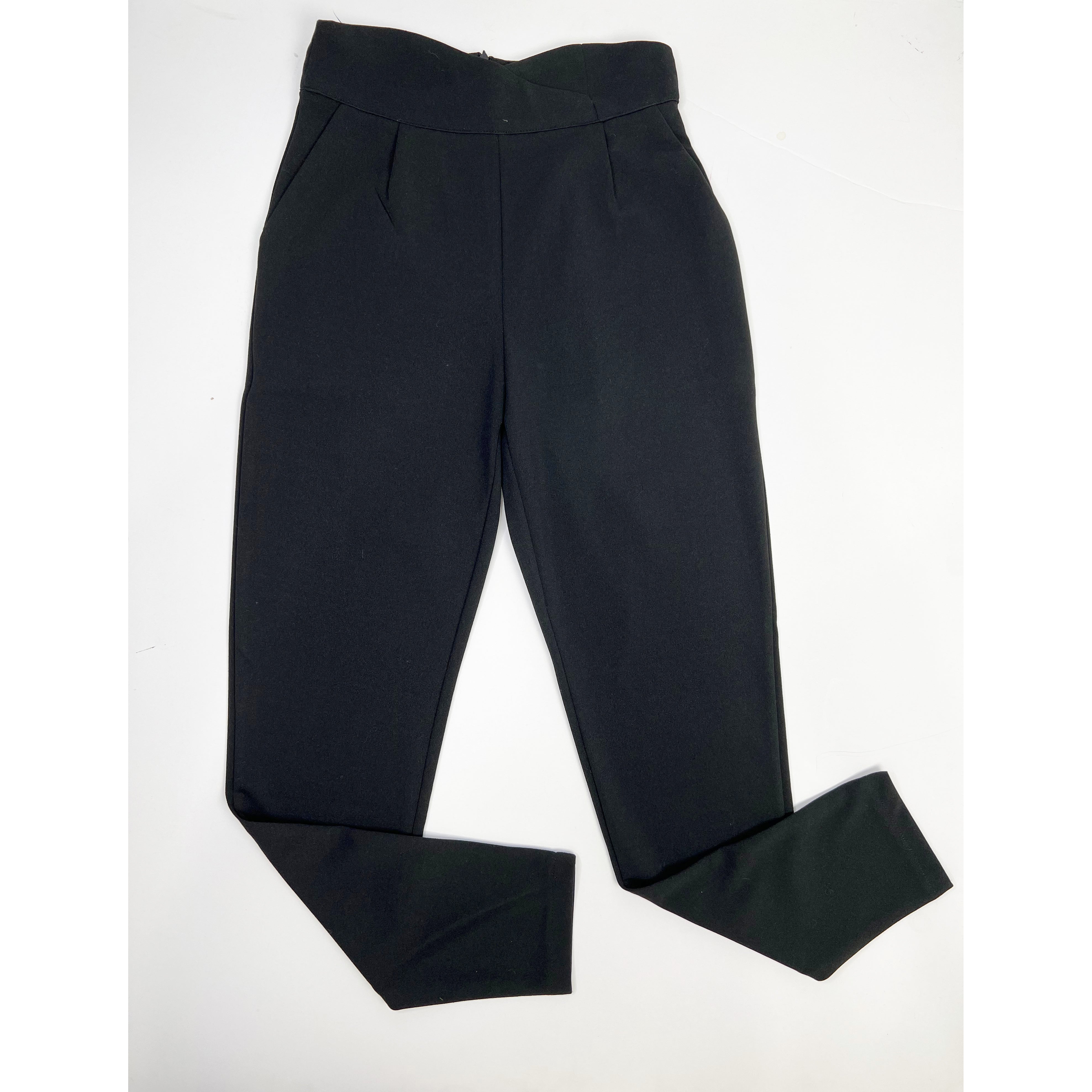 NEW Nasty Gal Go About Your Business Tailored Fitted Wrap Waist Pants Black S