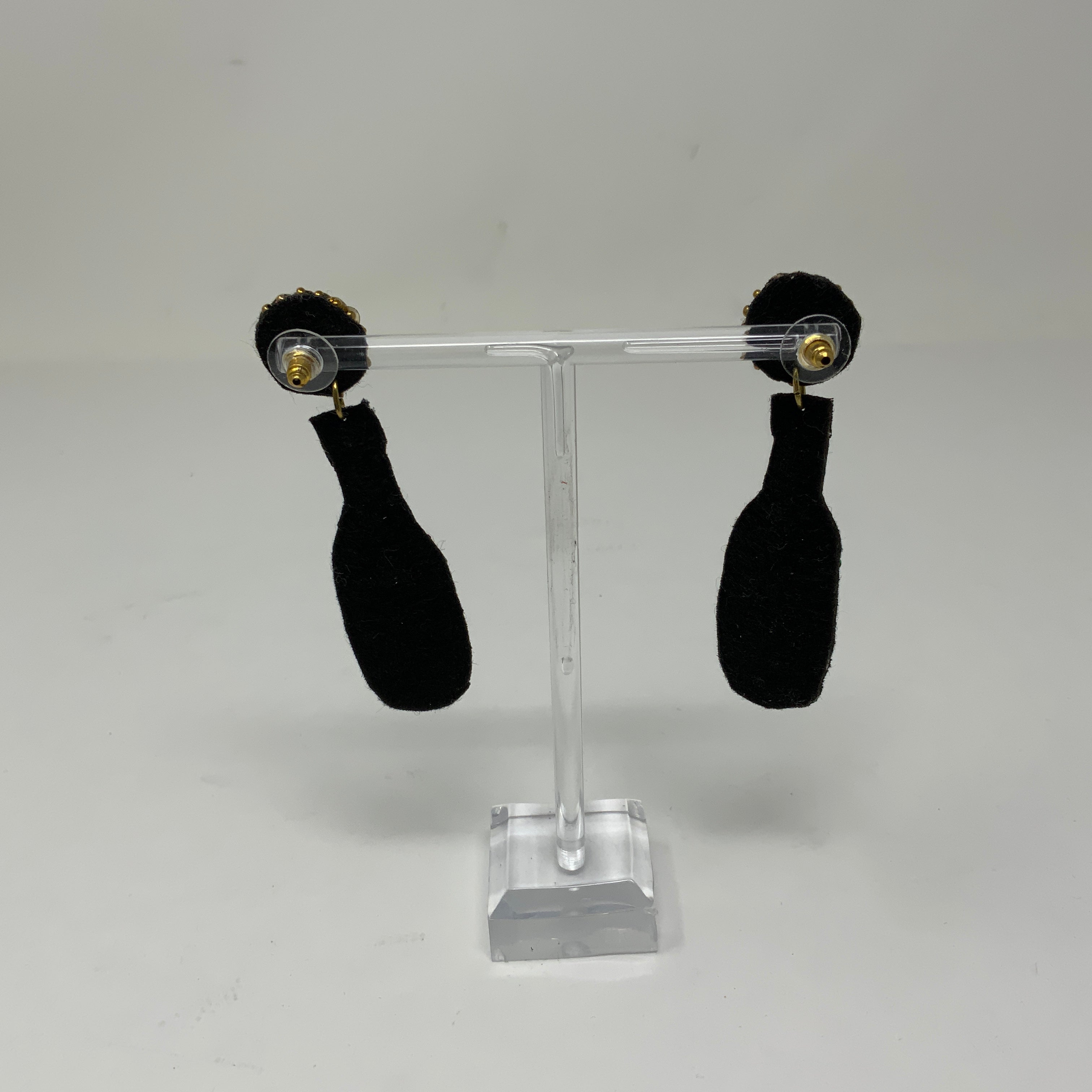 Tiny Tassel Beaded Sequin Embellished Champagne Party Statement Earrings