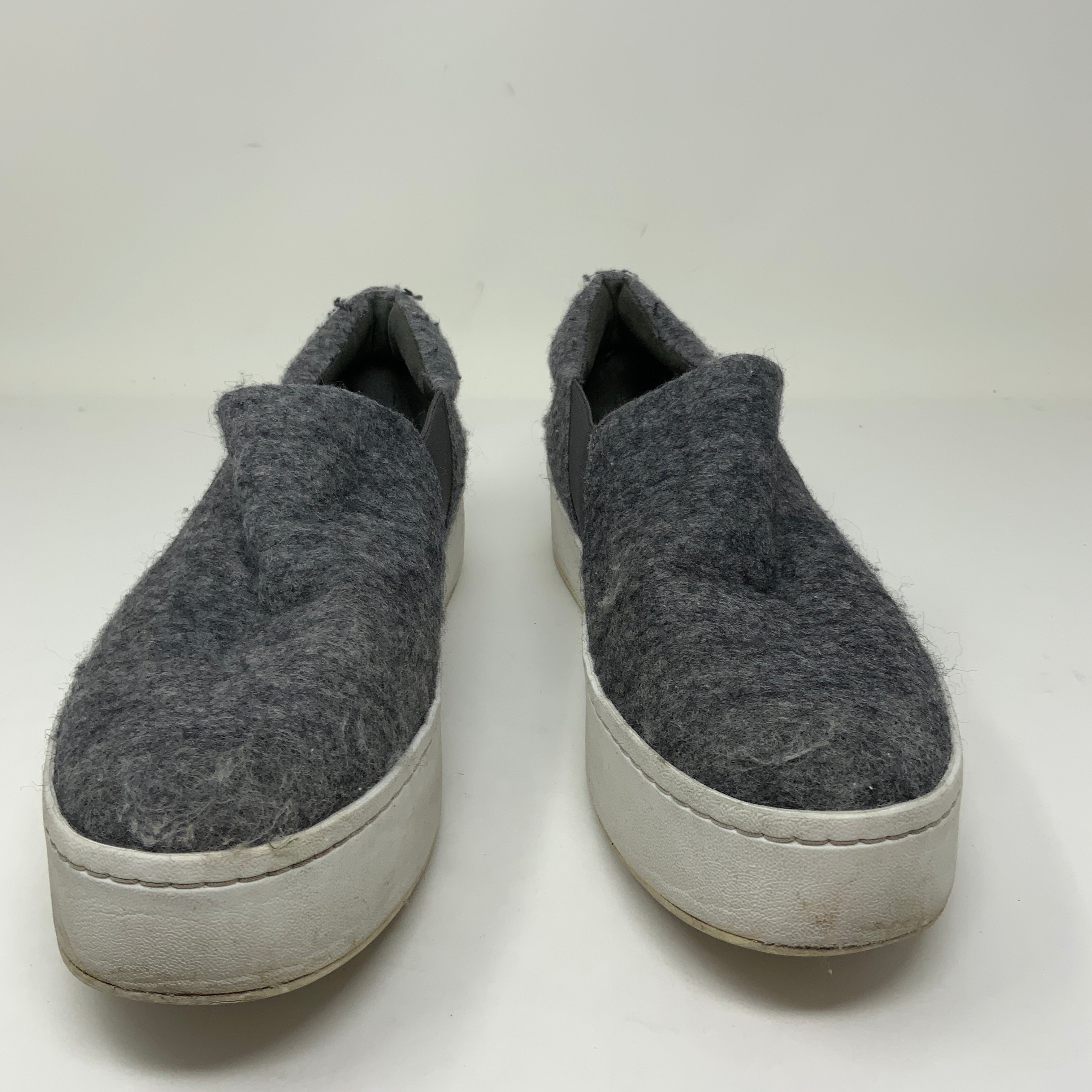 Vince Women's Warren Gray Felt Rubber Platform Slip On Sneakers Shoes 9M