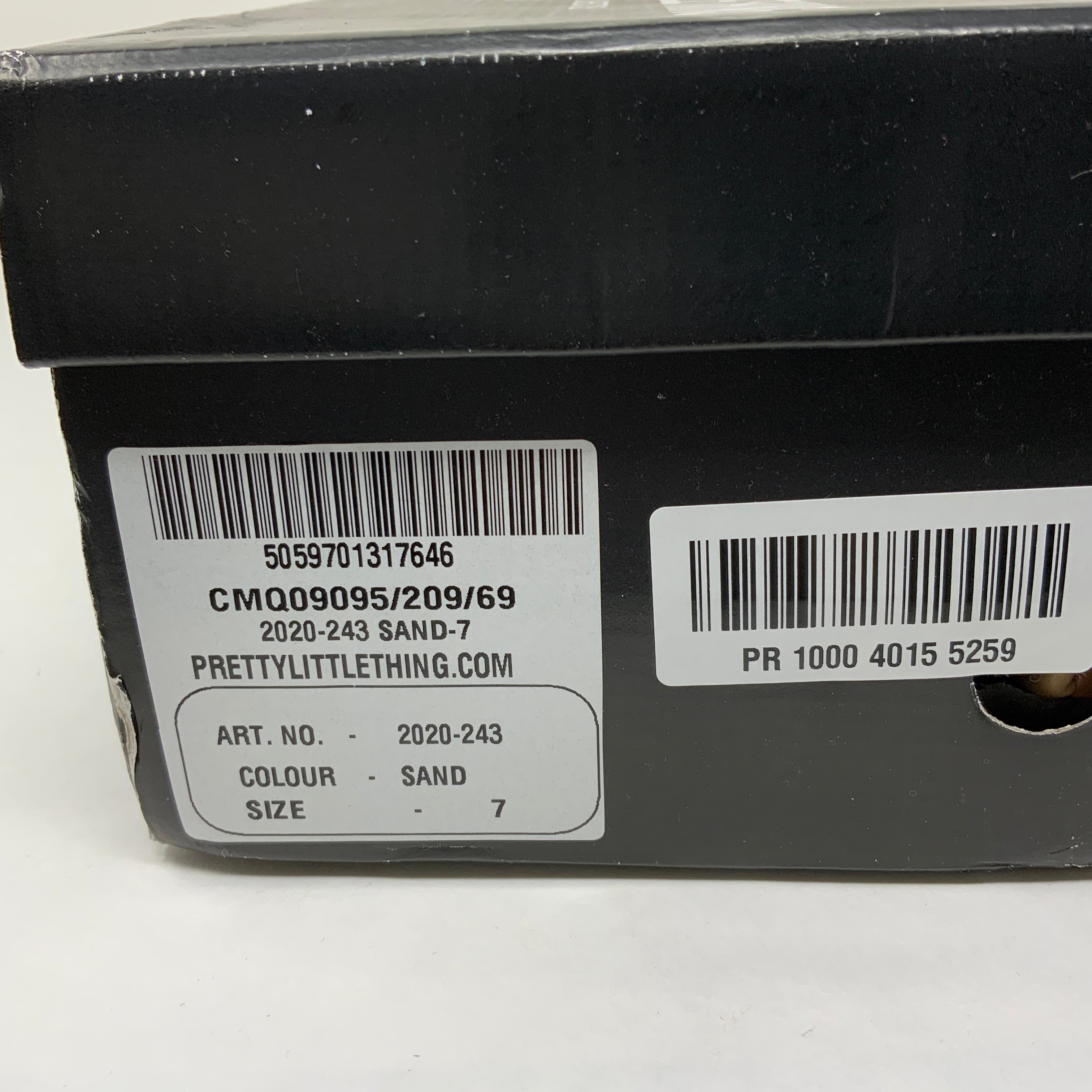 NEW PrettyLittleThing Faux Vegan Leather Square Toe Twin Ruched Strap Sandals 7