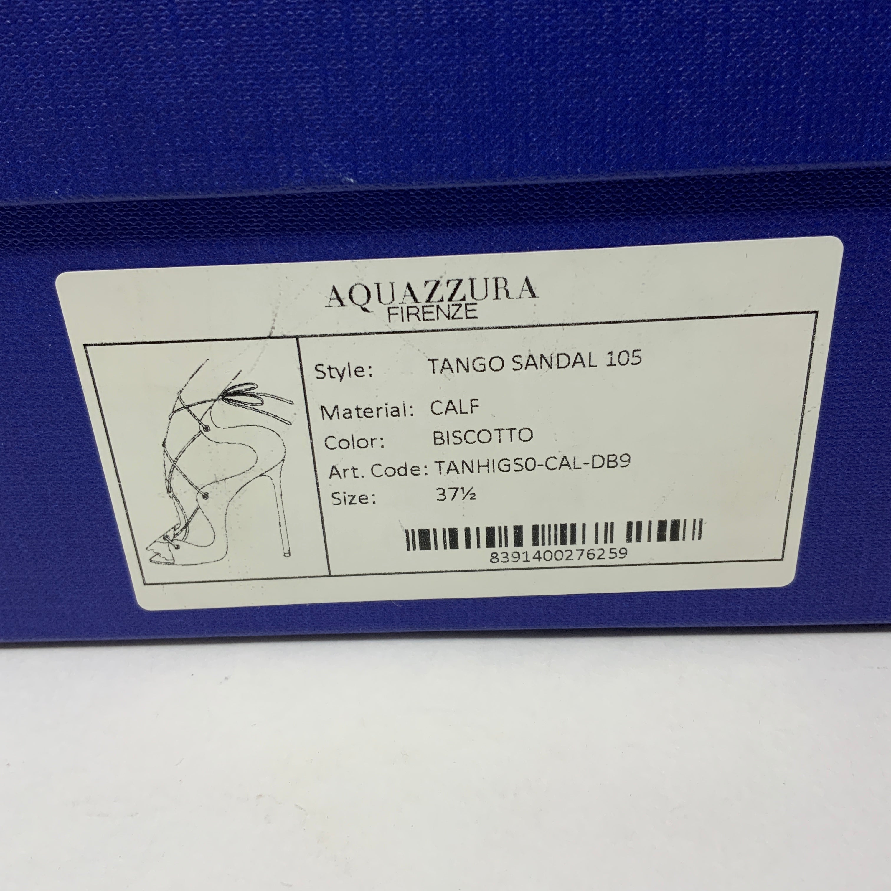 Aquazzura Tango 105 Sandal Leather Strappy High Heels Stilettos Shoes Biscotto