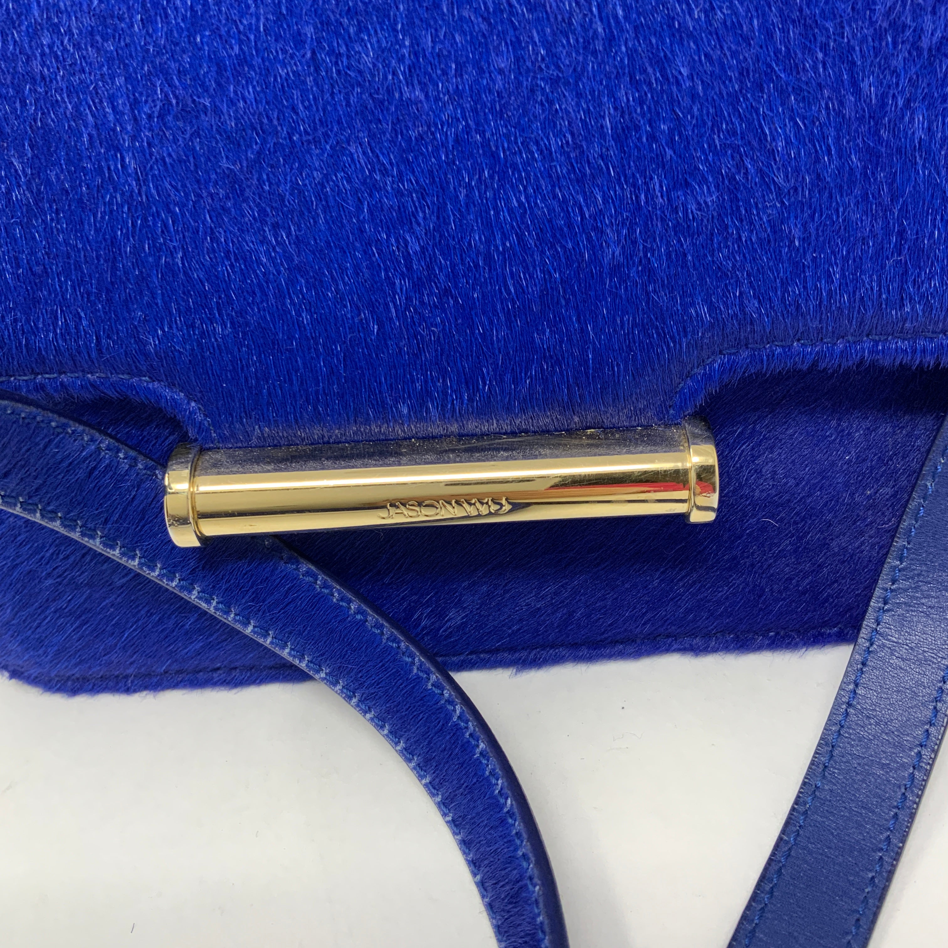 Jason Wu Diane Genuine Calf Hair Fur Dyed Blue Crossbody Shoulder Mini Purse Bag