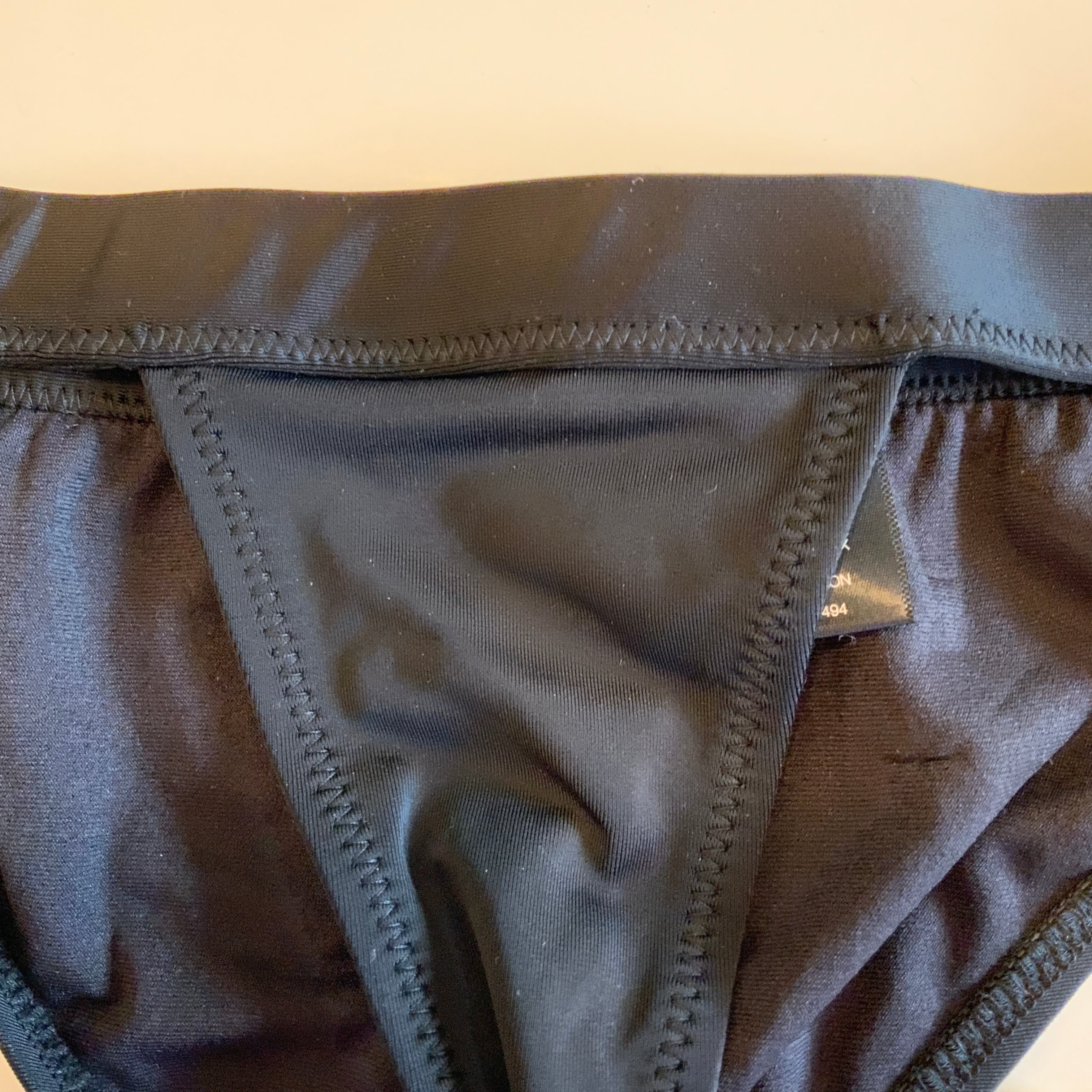 NEW Norma Kamali Banded Black Full Coverage Bikini Swim Bathing Suit Bottom S