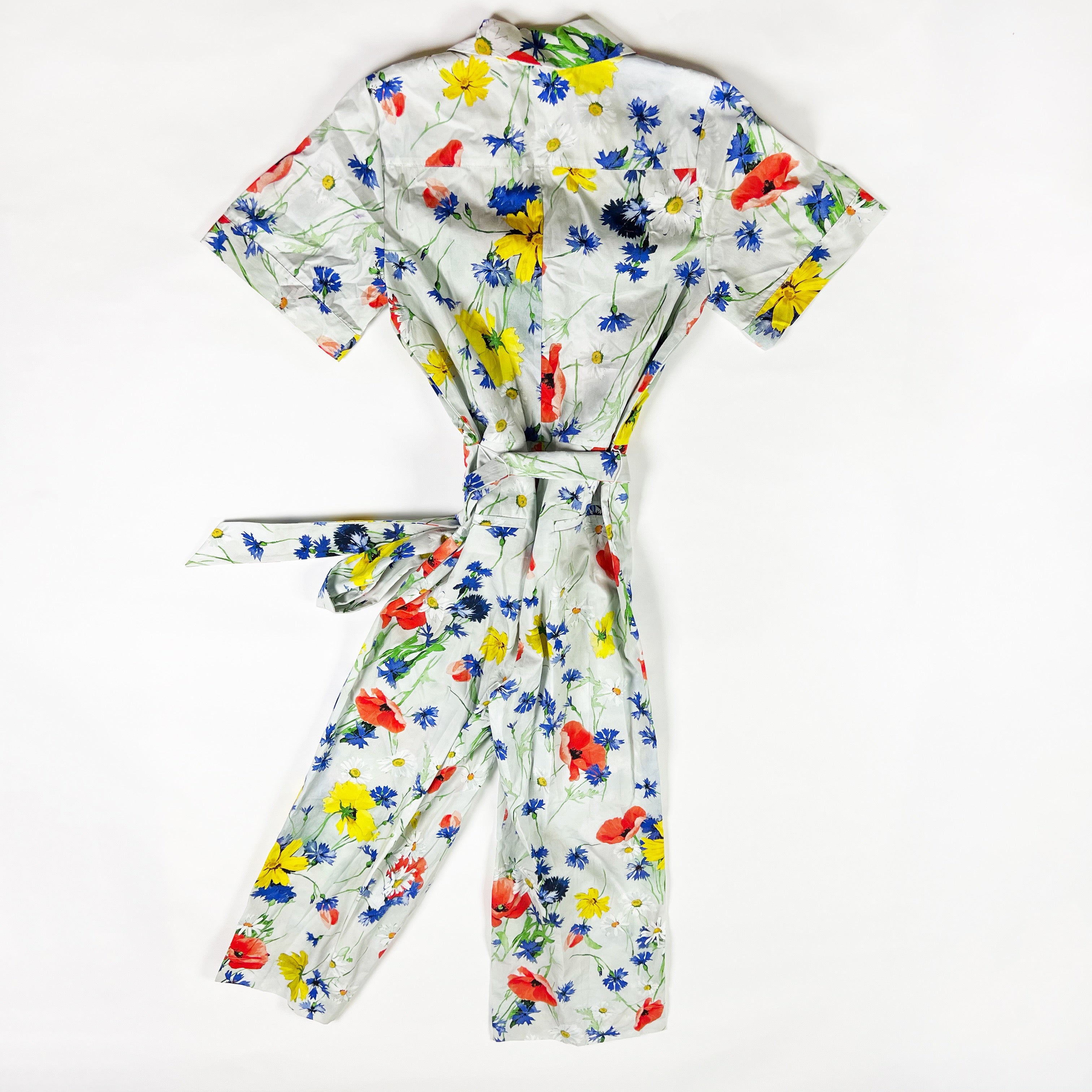 NEW Lela Rose Floral Flower Print Pattern Cotton Poplin One Piece Jumpsuit 0