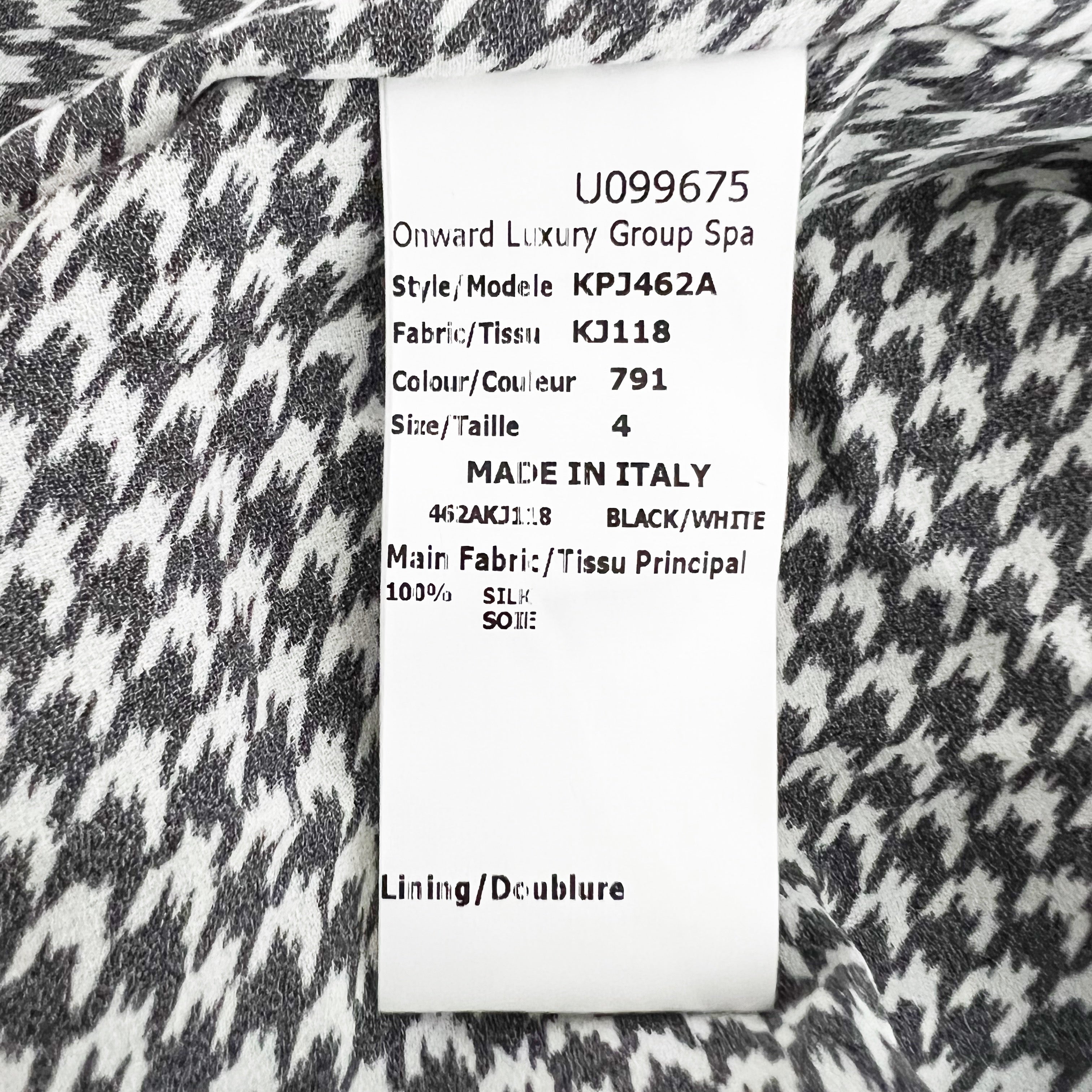 NEW Michael Kors Collection Black White Houndstooth Silk Chiffon Maxi Dress 4