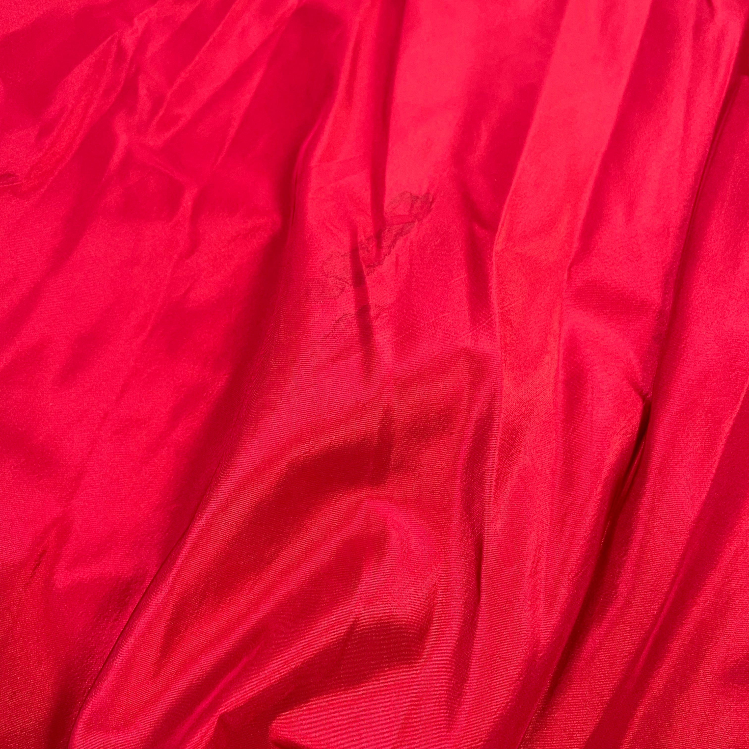 Ralph Lauren Blue Label 100% Silk Solid Red Flared A Line Knee Length Skirt 10