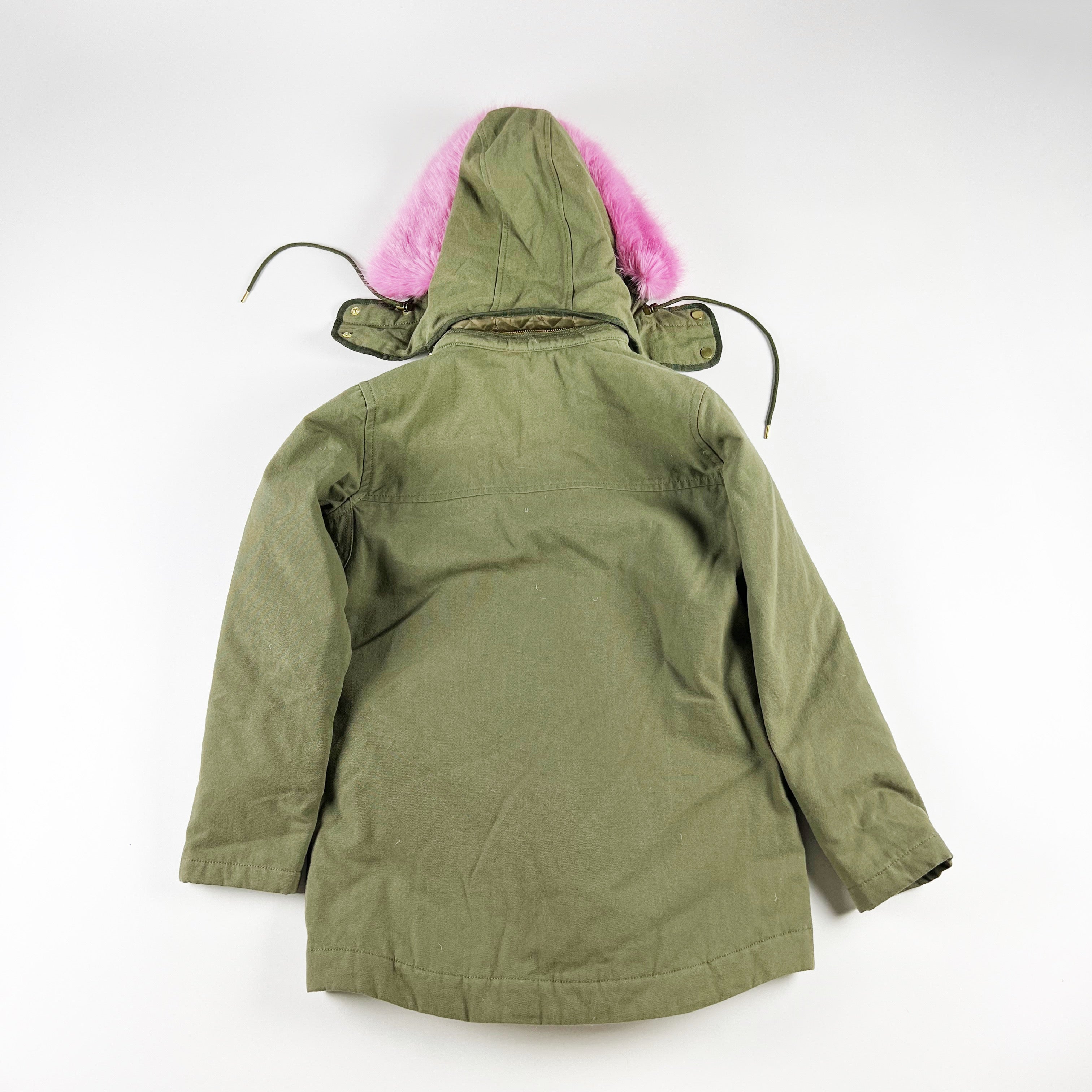 J. Crew Collection Down Parka Cotton Wool Down Fill Faux Fur Trim Parka Coat XS