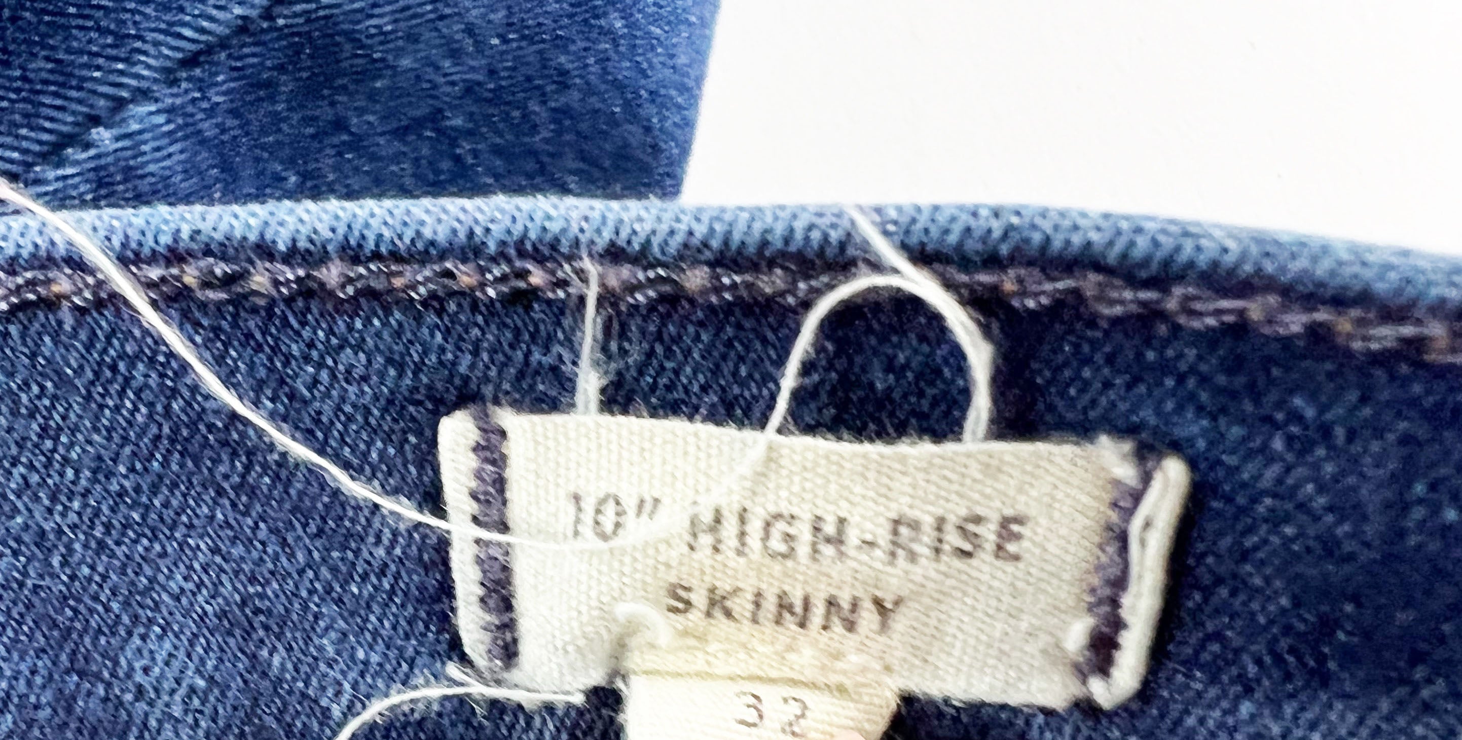 Madewell 10" High Waist Cotton Stretch Denim Skinny Jeans Button Front Cassia 32