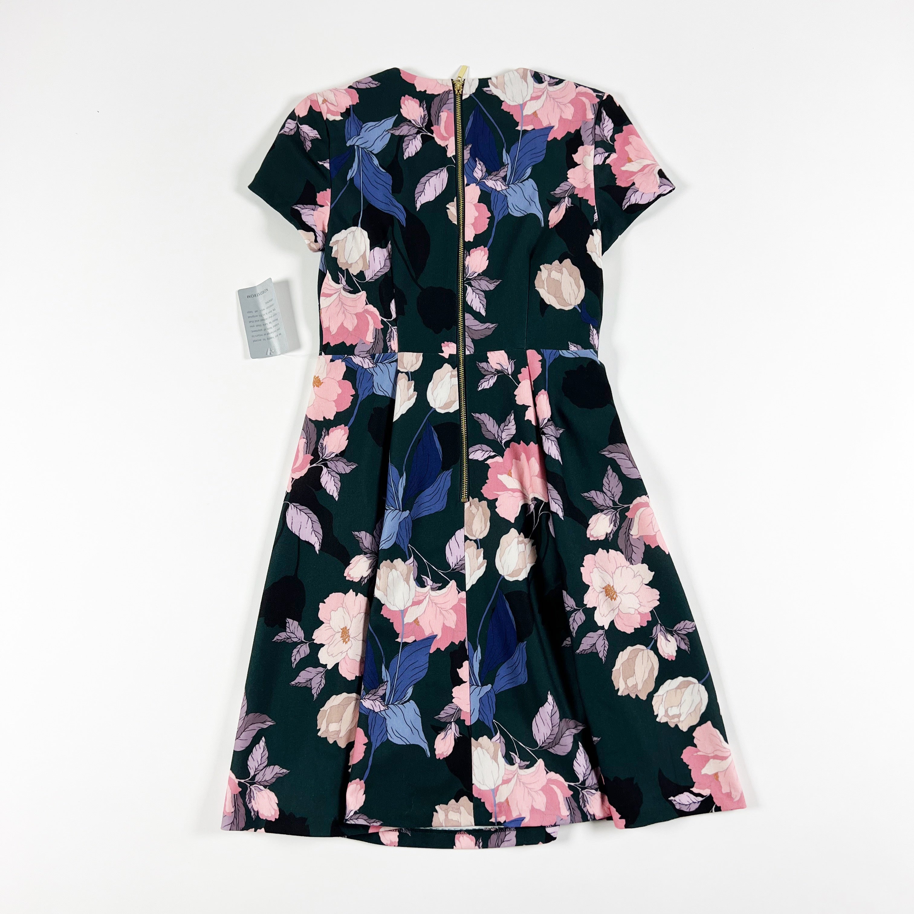 NEW Eliza J Fit Flare Stretch Knit Floral Flower Print Pattern Mini Dress 0