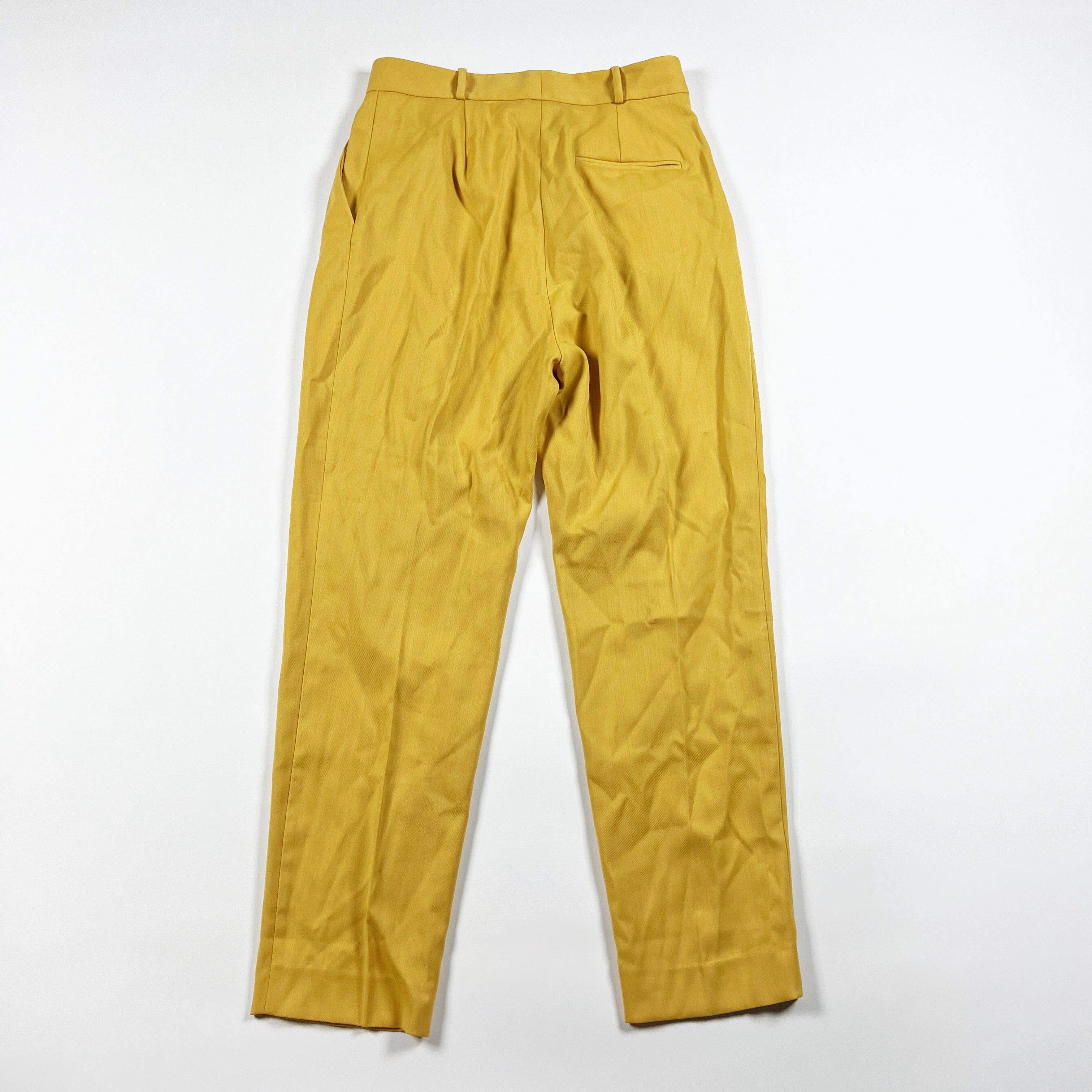 NEW COS Recycled Polyester High Waisted Straight Leg Trouser Casual Pants Yellow
